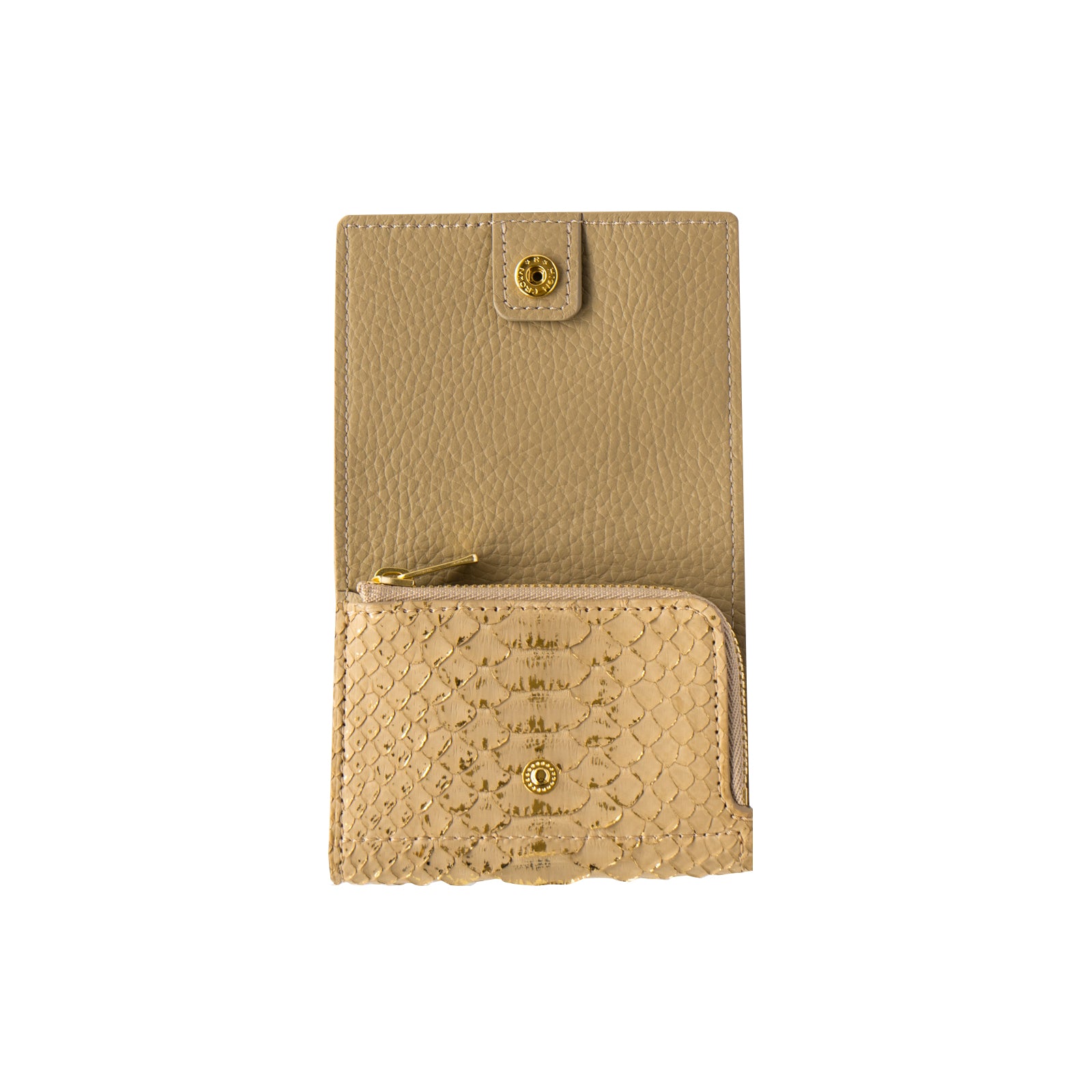 [Made to order 9/13 (Fri) - 9/23 (Mon)] Handy Wallet Opera Lily Foil Python / Gold Beige