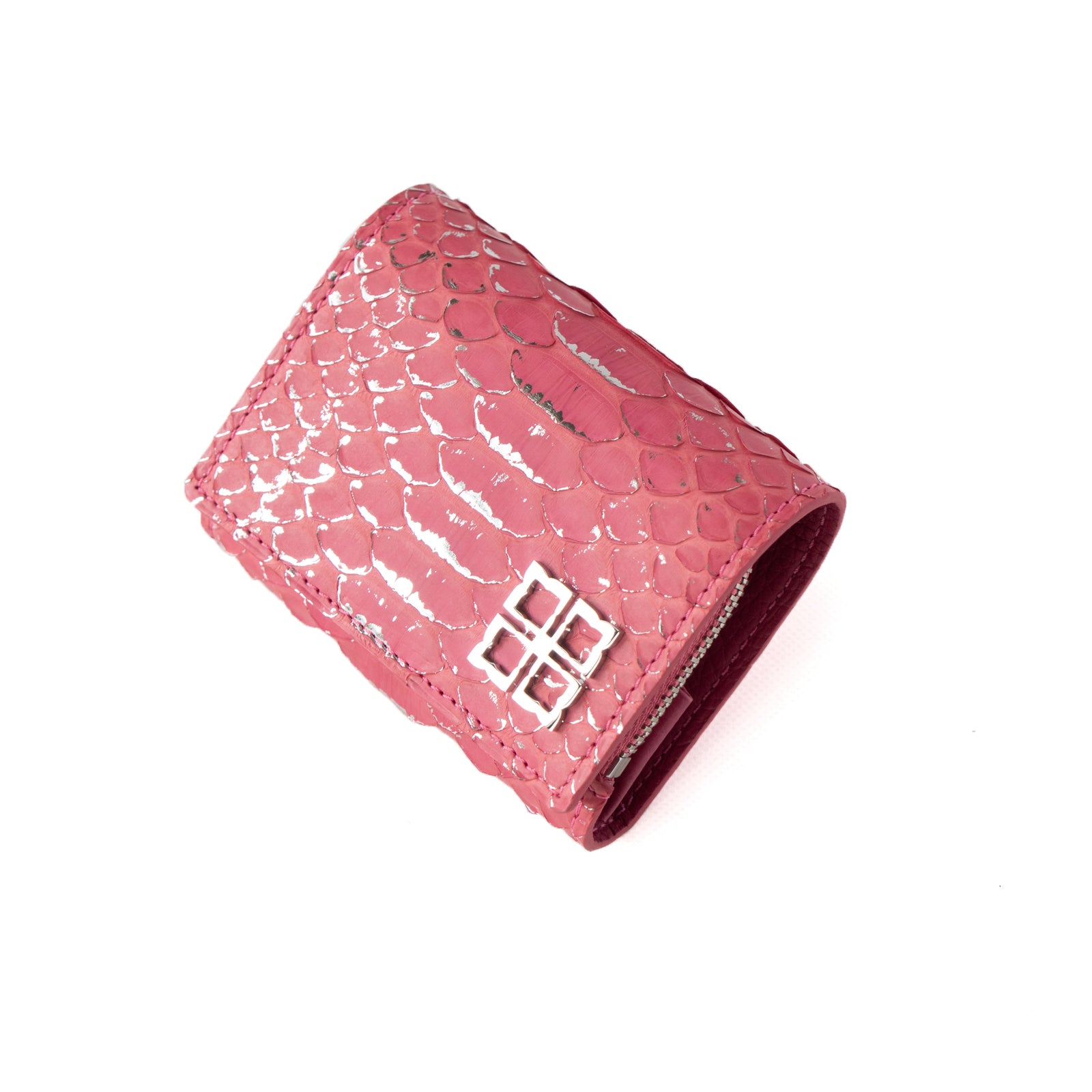 [Made to order 9/13 (Fri) - 9/23 (Mon)] Handy Wallet Opera Lily Foil Python / Silver Pink