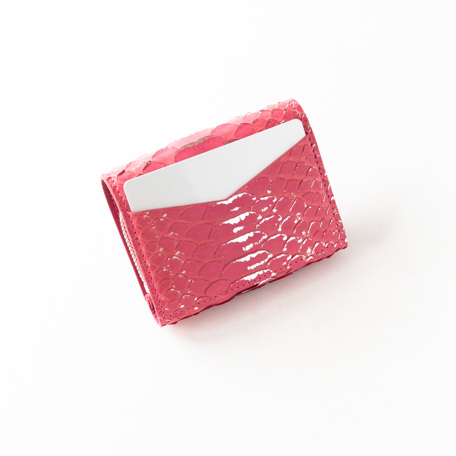 [Made to order 9/13 (Fri) - 9/23 (Mon)] Handy Wallet Opera Lily Foil Python / Silver Pink