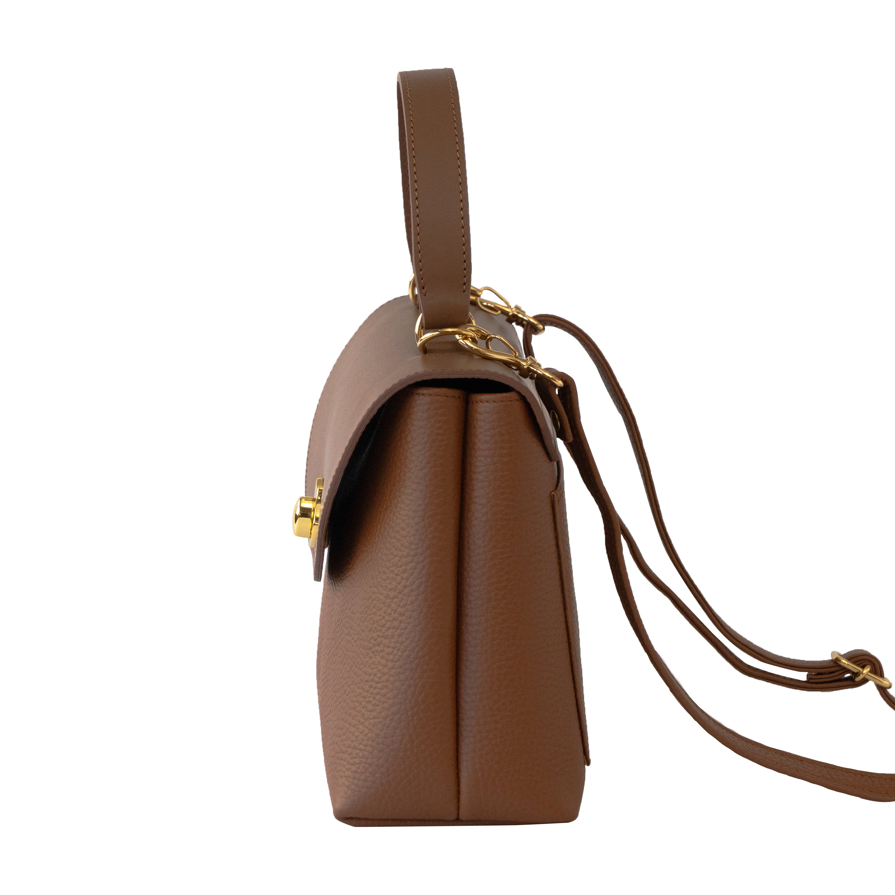 【受注販売：7/24(金)22:00～26(日)】【初回10%OFF】フラップコンビハンドバッグ  /  キャメル