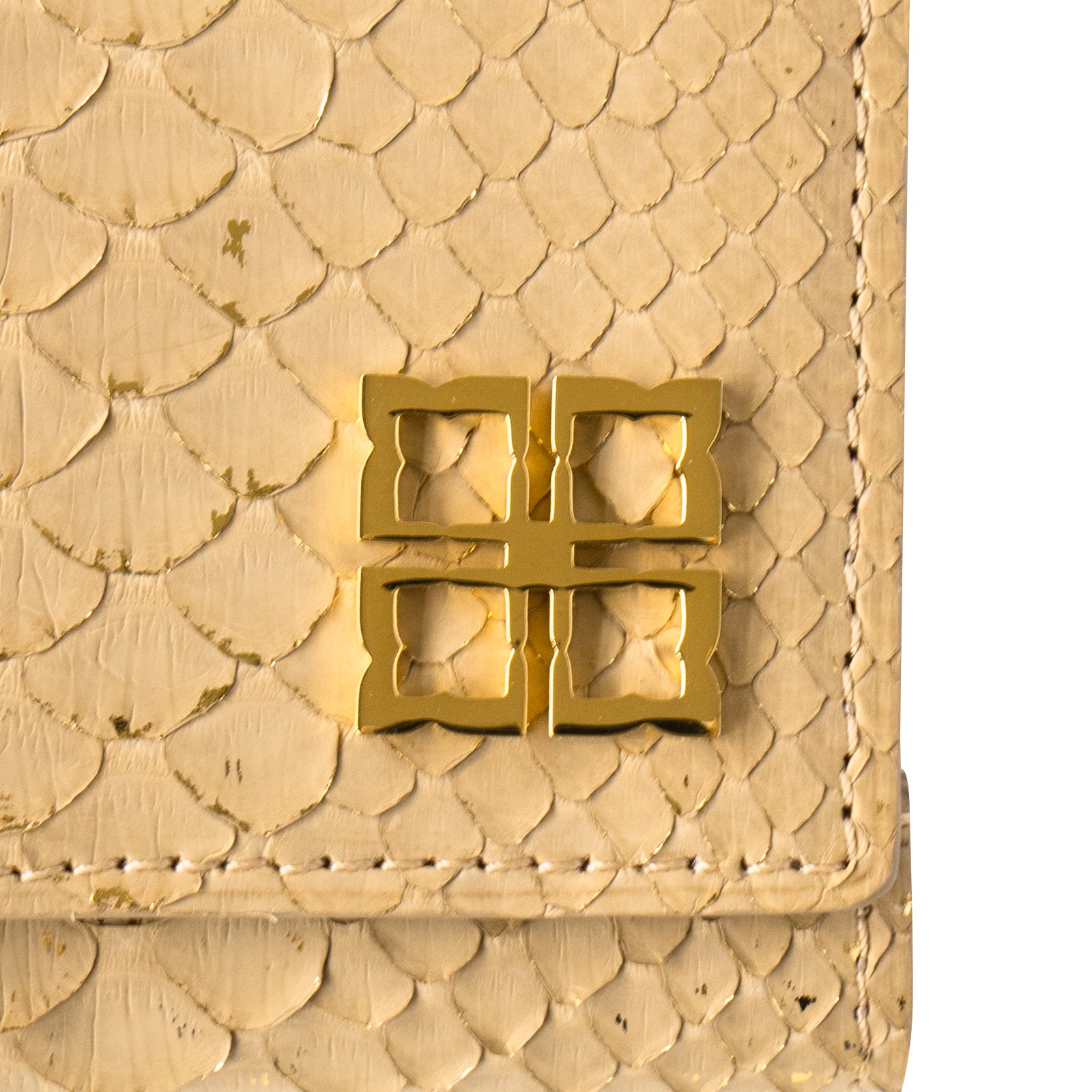 [Made to order 9/13 (Fri) - 9/23 (Mon)] Handy Wallet Opera Lily Grande Foil Python / Gold Beige