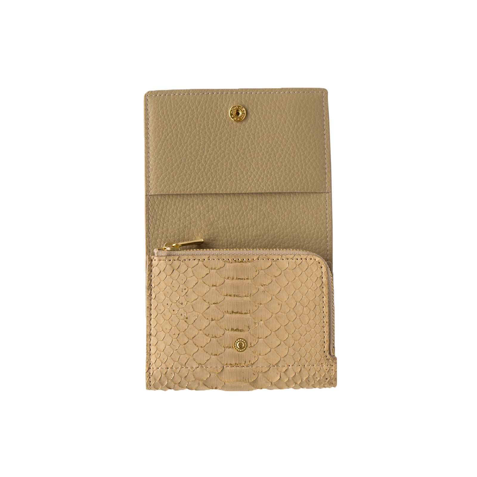 [Made to order 9/13 (Fri) - 9/23 (Mon)] Handy Wallet Opera Lily Grande Foil Python / Gold Beige