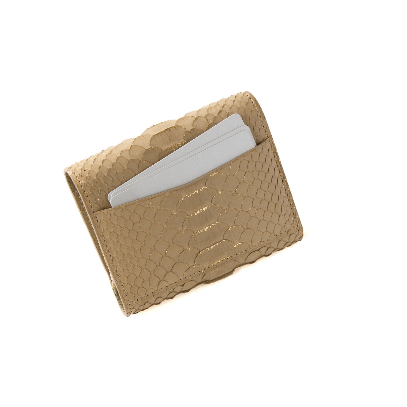 [Made to order 9/13 (Fri) - 9/23 (Mon)] Handy Wallet Opera Lily Grande Foil Python / Gold Beige