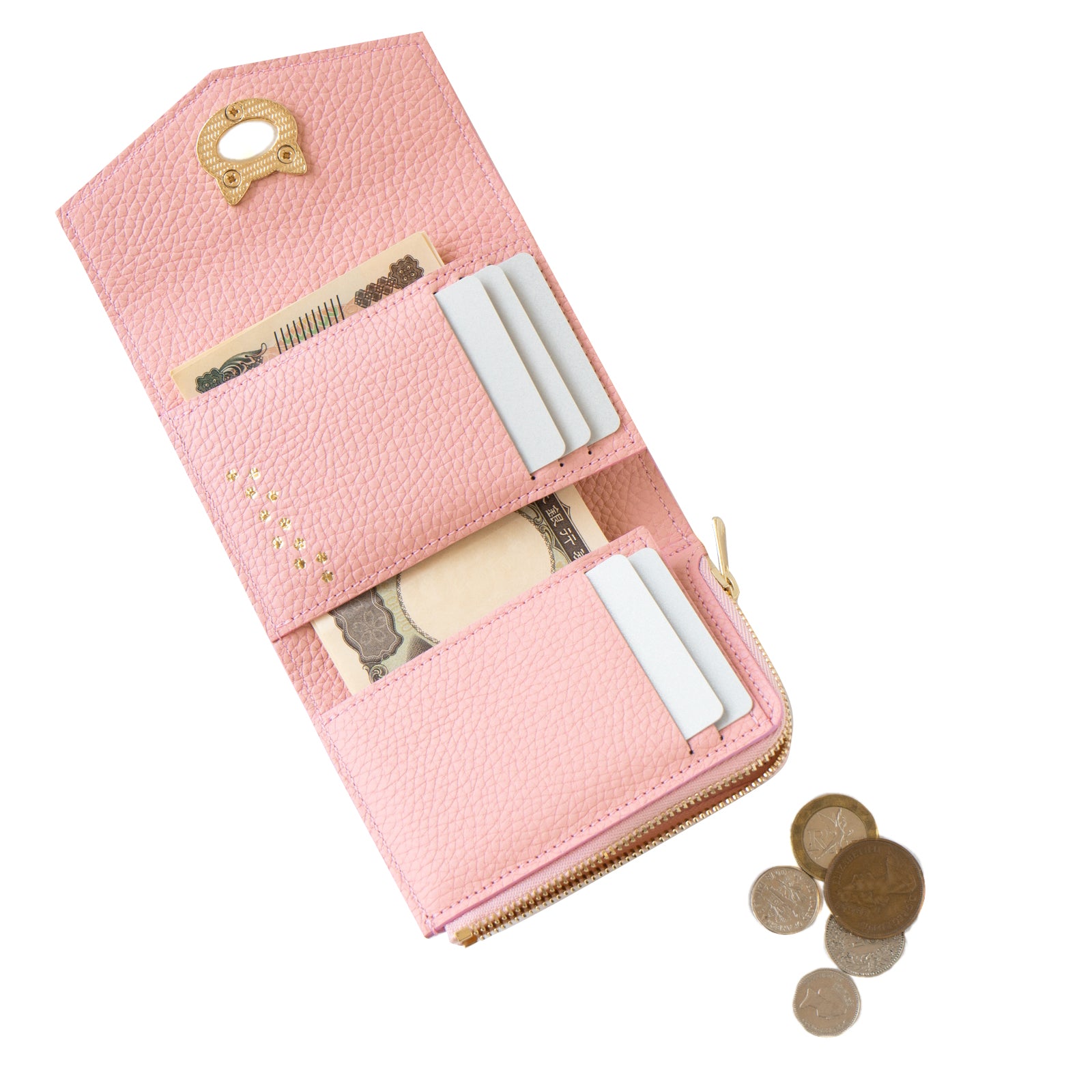 Handy Wallet Nyapera Grande Cuir Mache / Sakura Pink