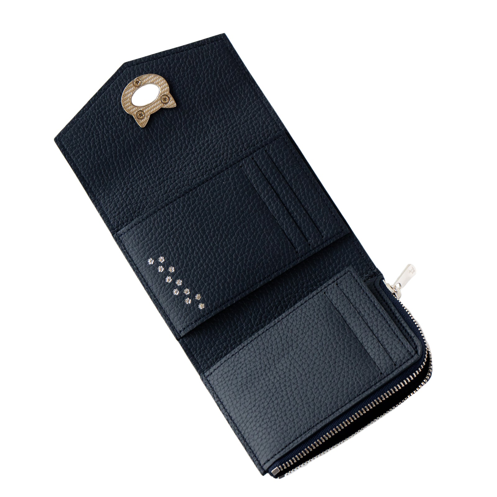 [9/22 (Sun) One-day only, pre-order sales] Handy Wallet Nyapela Grande Cuir Mache / Blue Nuit