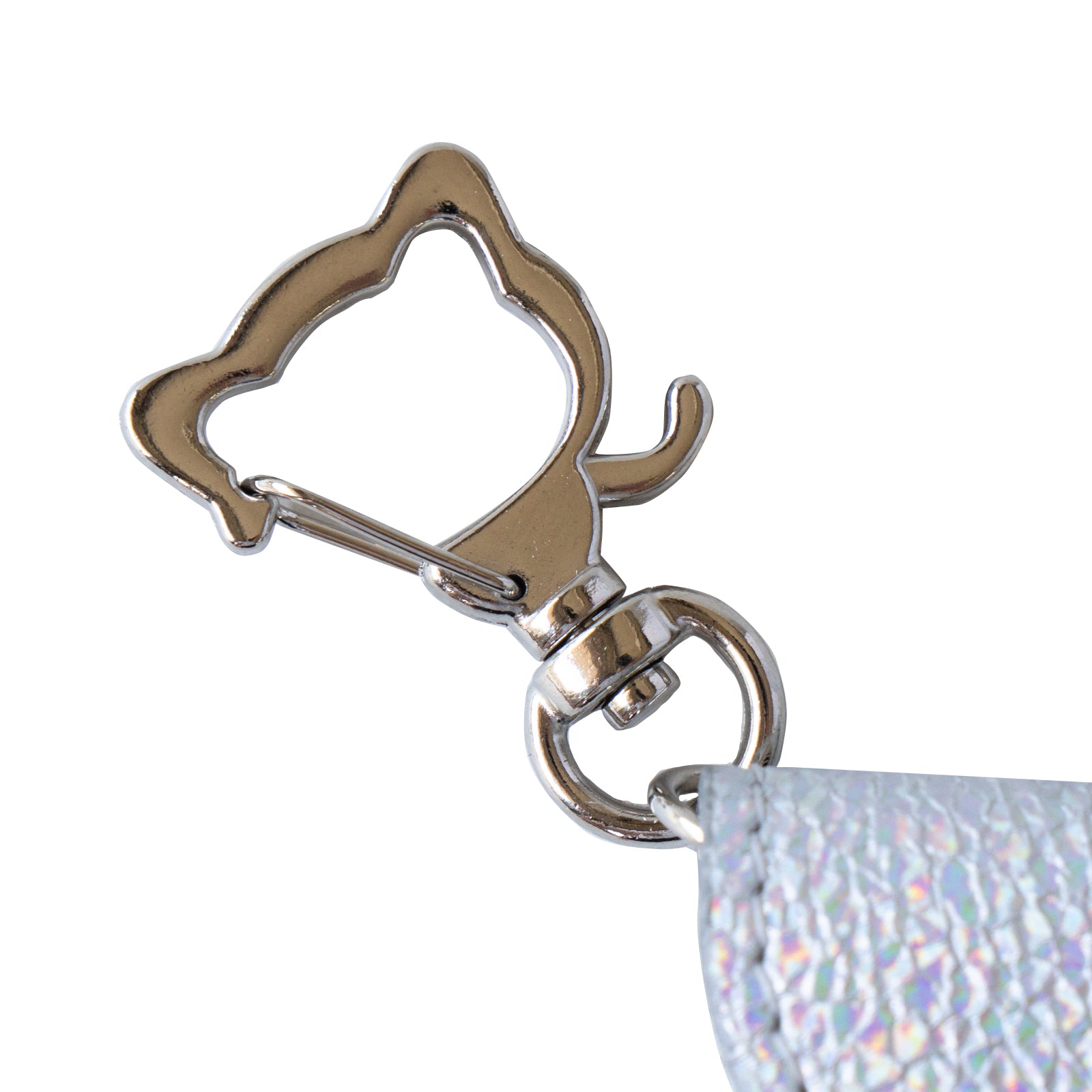 [8/7 (Thu) 22:00 ~ 26-hour limited sale] Frunya Nano Prism Leather Flap Key Ring / Aurora Silver