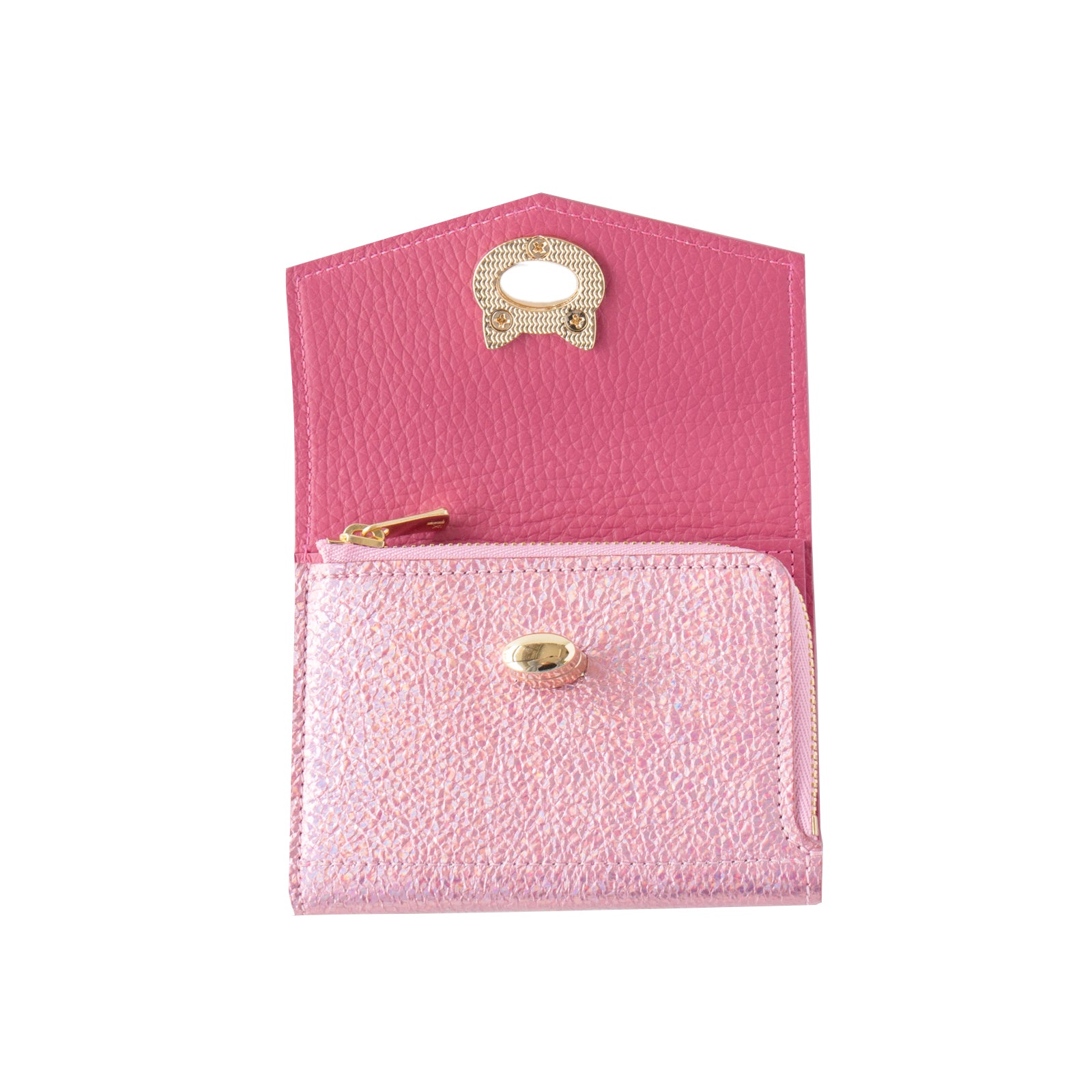 [9/22 (Sun) One-day only, pre-order sale] Handy Wallet - Nyapera Grande Prism Leather / Aurora Rose