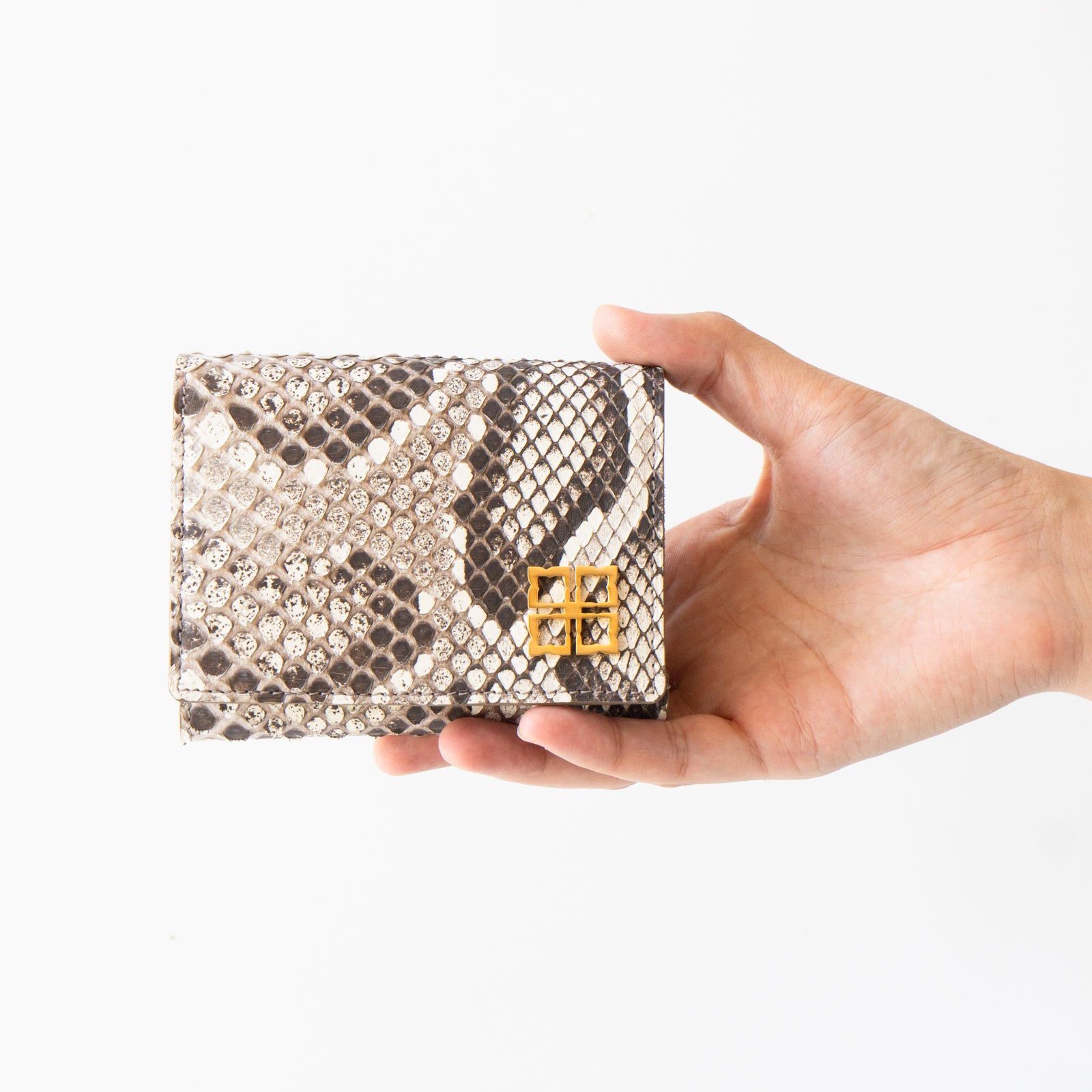 [Made to order 9/13 (Fri) - 9/23 (Mon)] Handy Wallet Opera Lily Grande Foil Python / Gold Beige