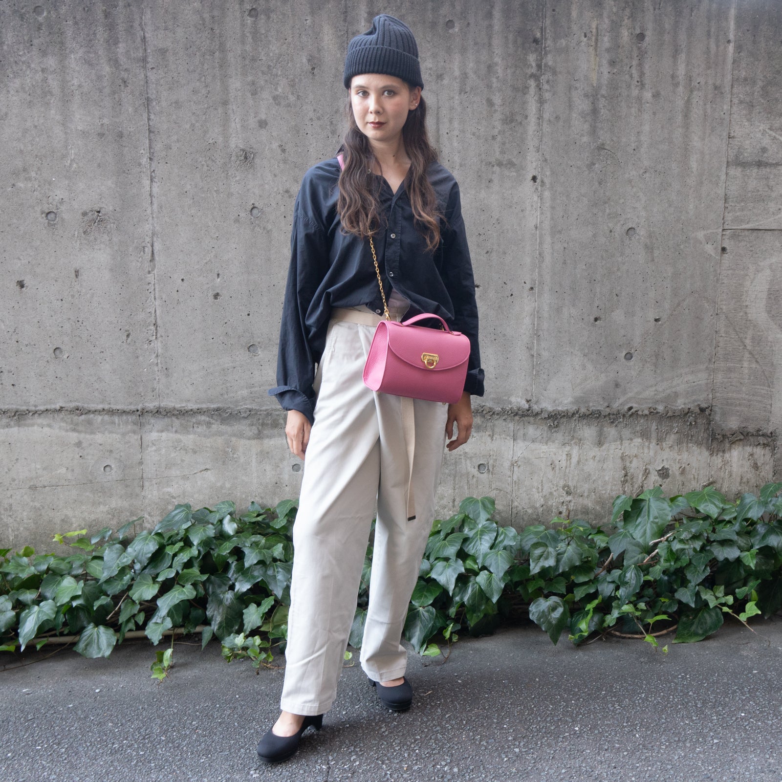 [Made to order 9/20 (Fri) - 9/29 (Sun)] 2WAY Boston Bag Loire 22 Cuir Mache / Cherry Pink 