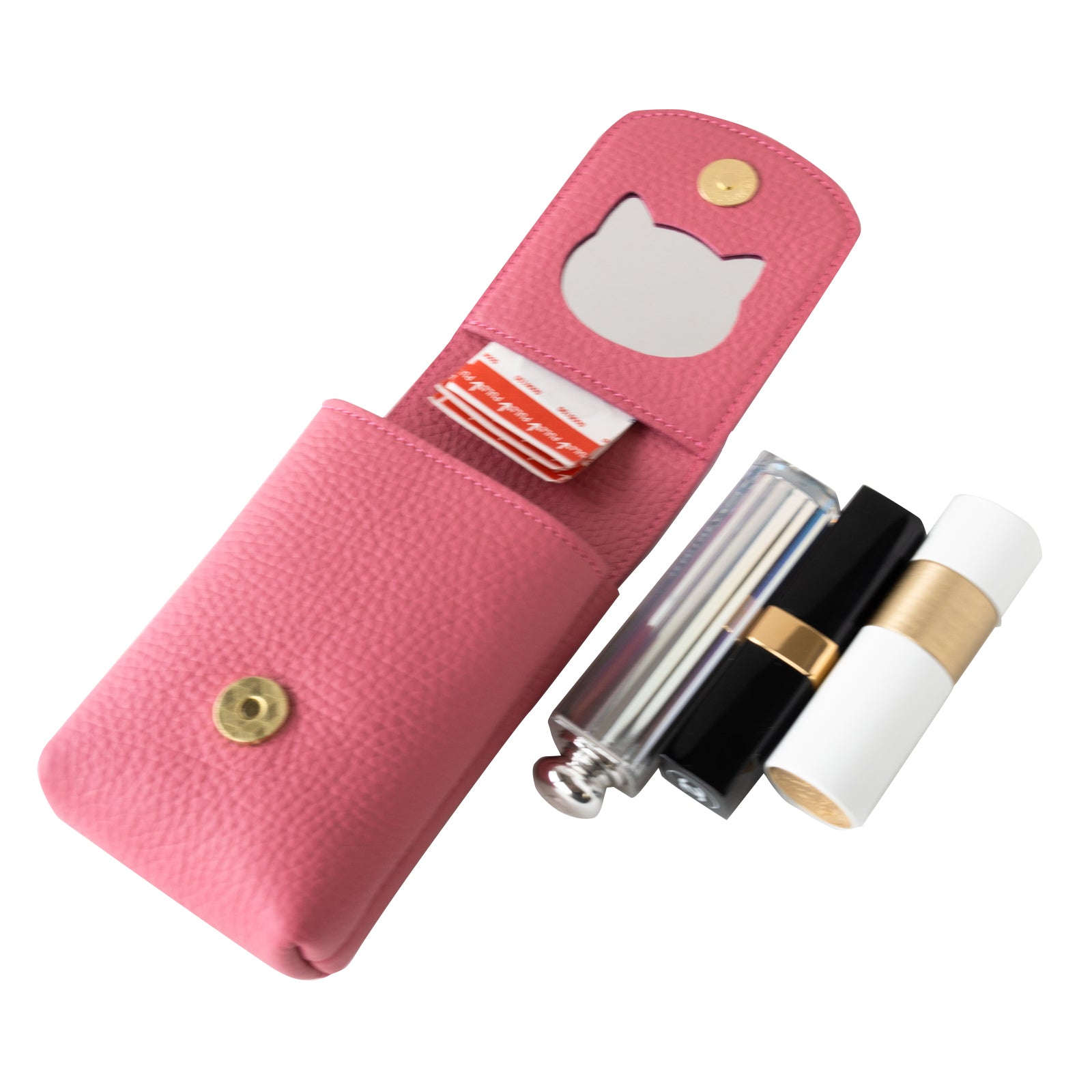 [10/22 (Tue) 1-day limited pre-order sale] CAT lip case (3-piece type) Cuir Mache / Cherry Pink