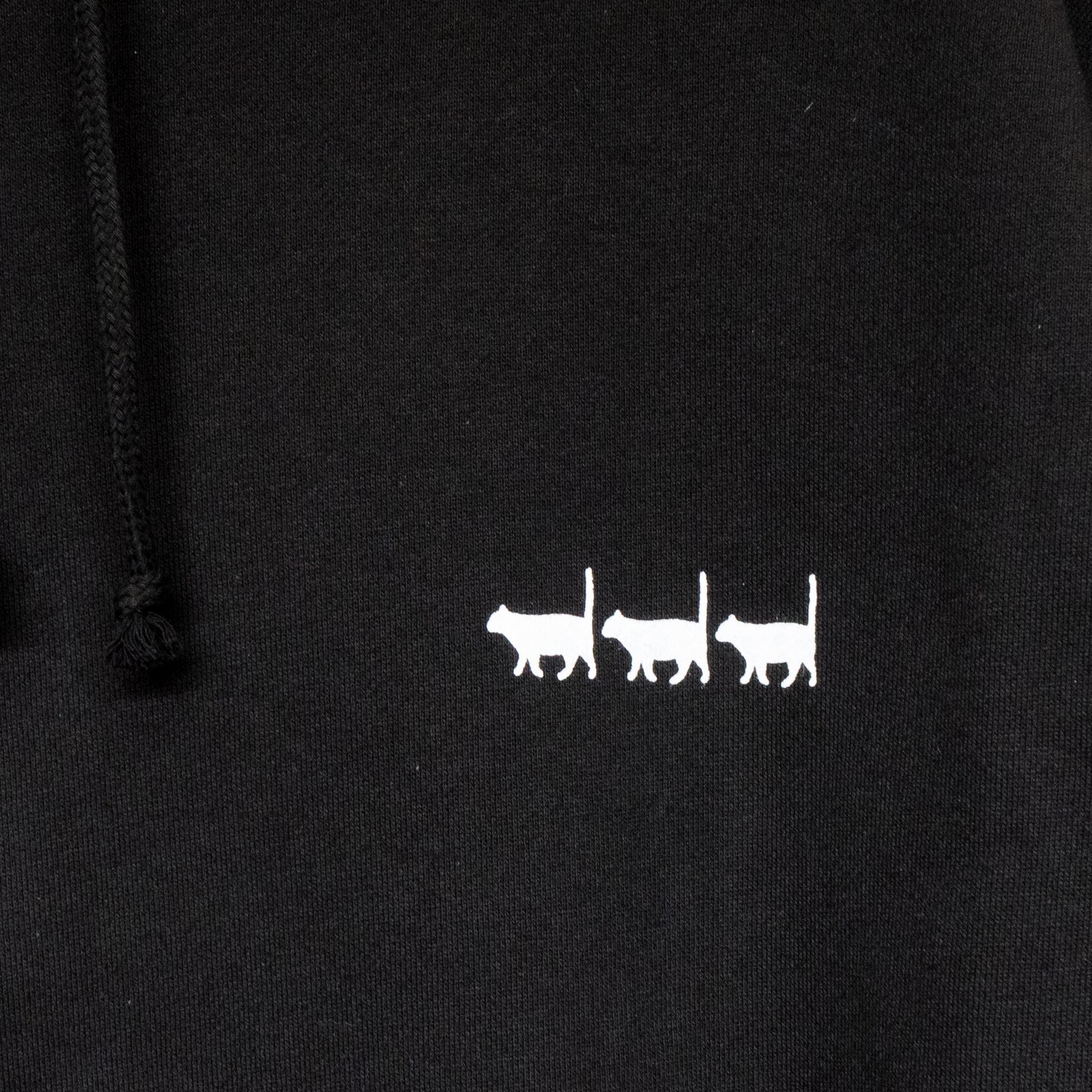 Cat print hoodie / black