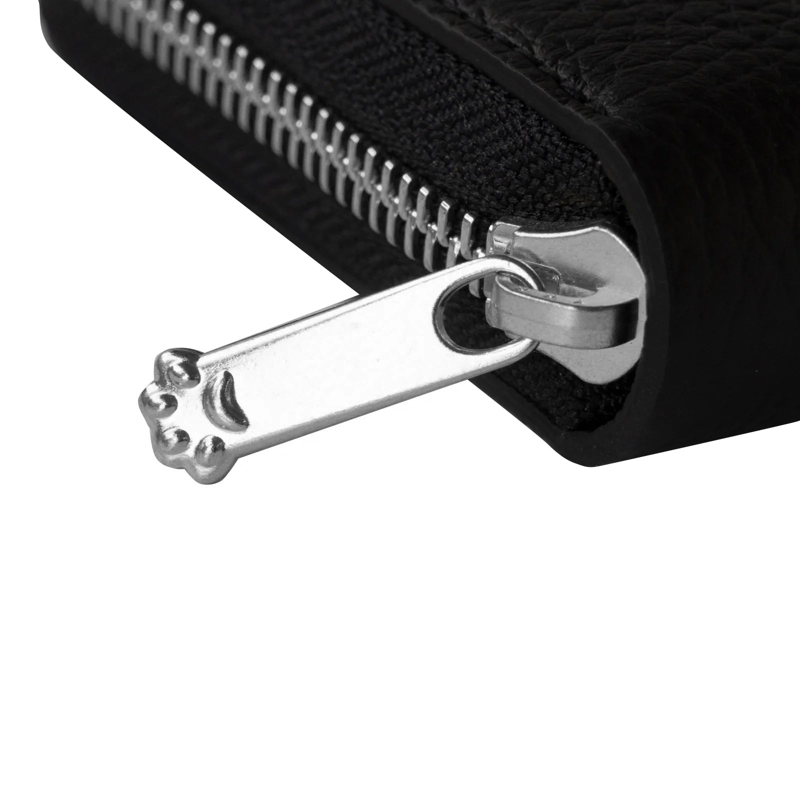 【12/7(日)22:00～ 26時間限定販売】【数量限定】PAWラウンドファスナーミドル財布    キュイール・マッシュ  /  ブラック [選べる金具]