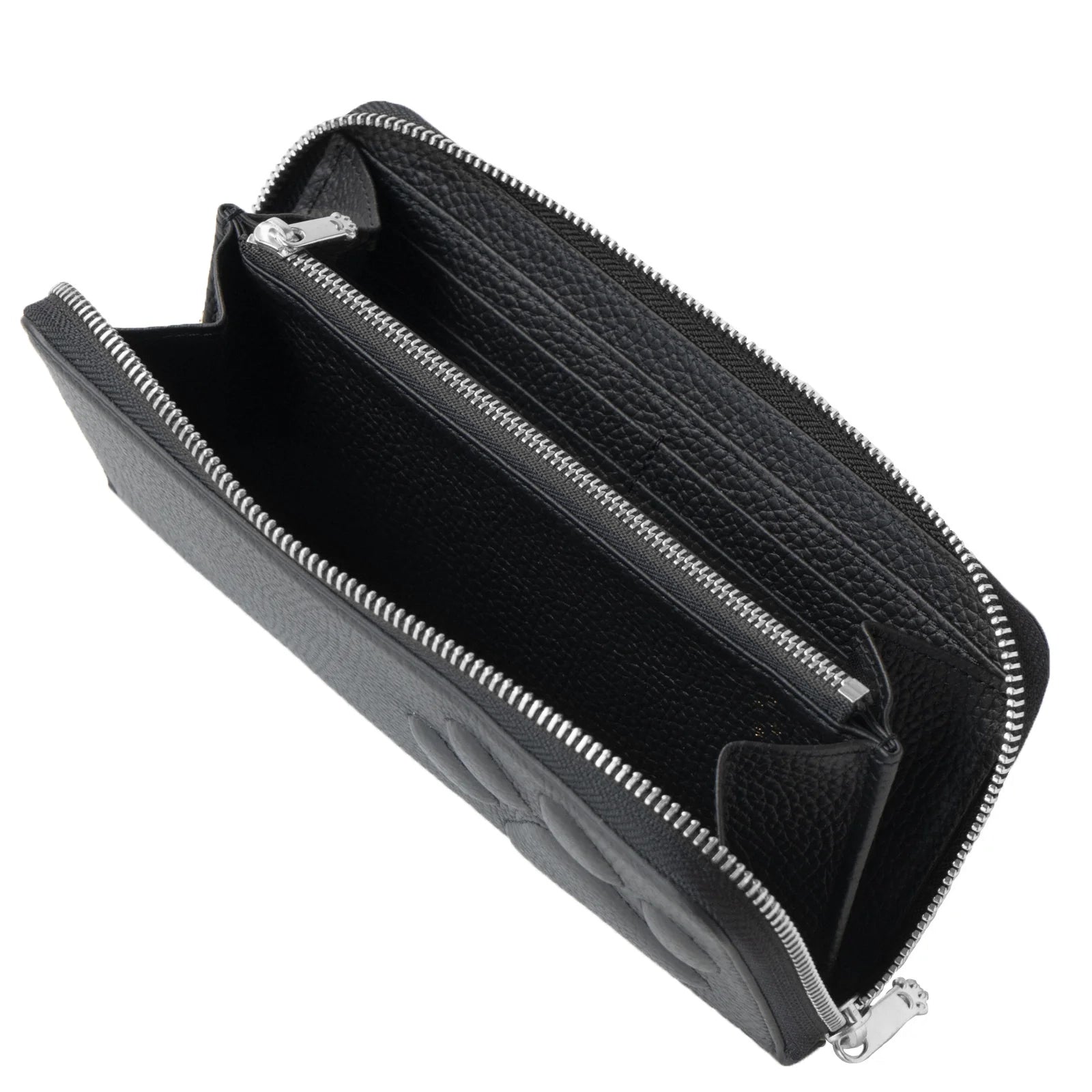 【12/7(日)22:00～ 26時間限定販売】【数量限定】PAWラウンドファスナー長財布   キュイール・マッシュ  /  ブラック [選べる金具]