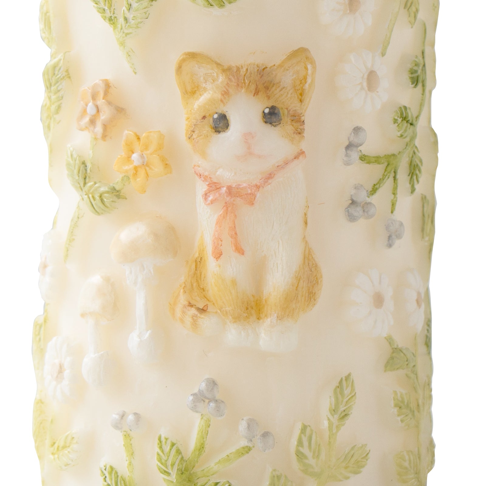 [10/22 (Tue) 1-day only, pre-order sale] [Limited quantity] SLOWEL CANDLE Relief candle "Happy cat" / White