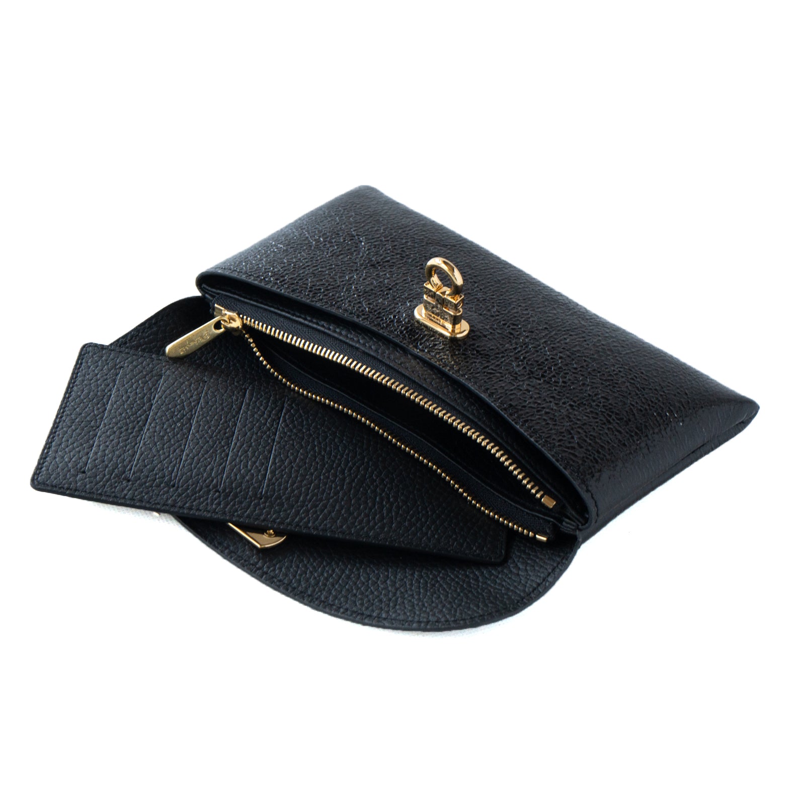 [Resale from 12/1 (Sun)] Flap Wallet Fleur Long (with inner card case and back pocket) Prism Leather / Black