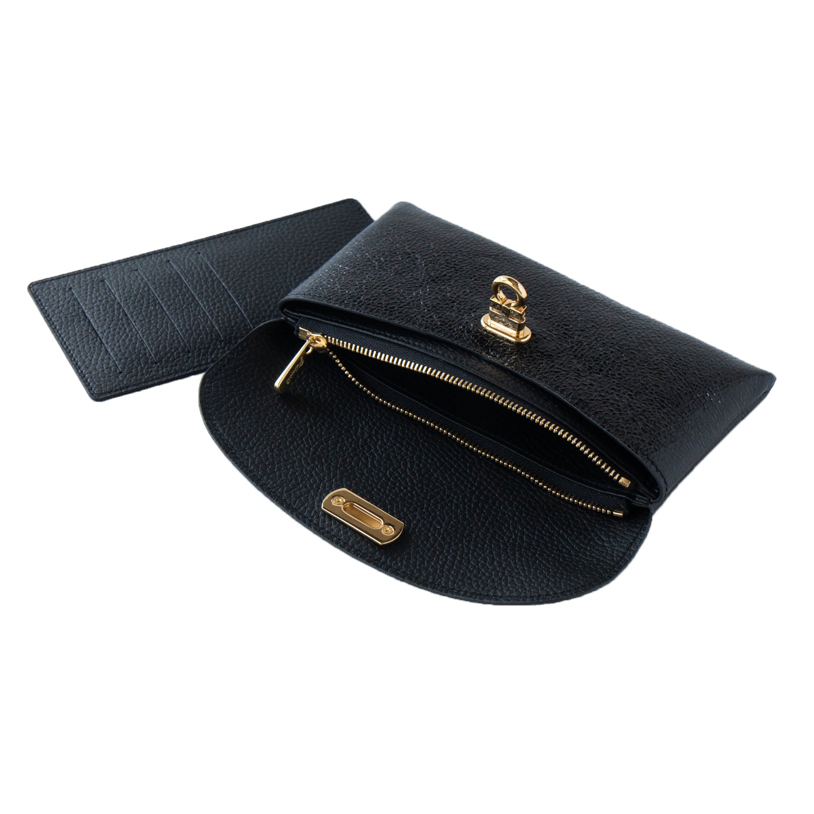 [Resale from 12/1 (Sun)] Flap Wallet Fleur Long (with inner card case and back pocket) Prism Leather / Black