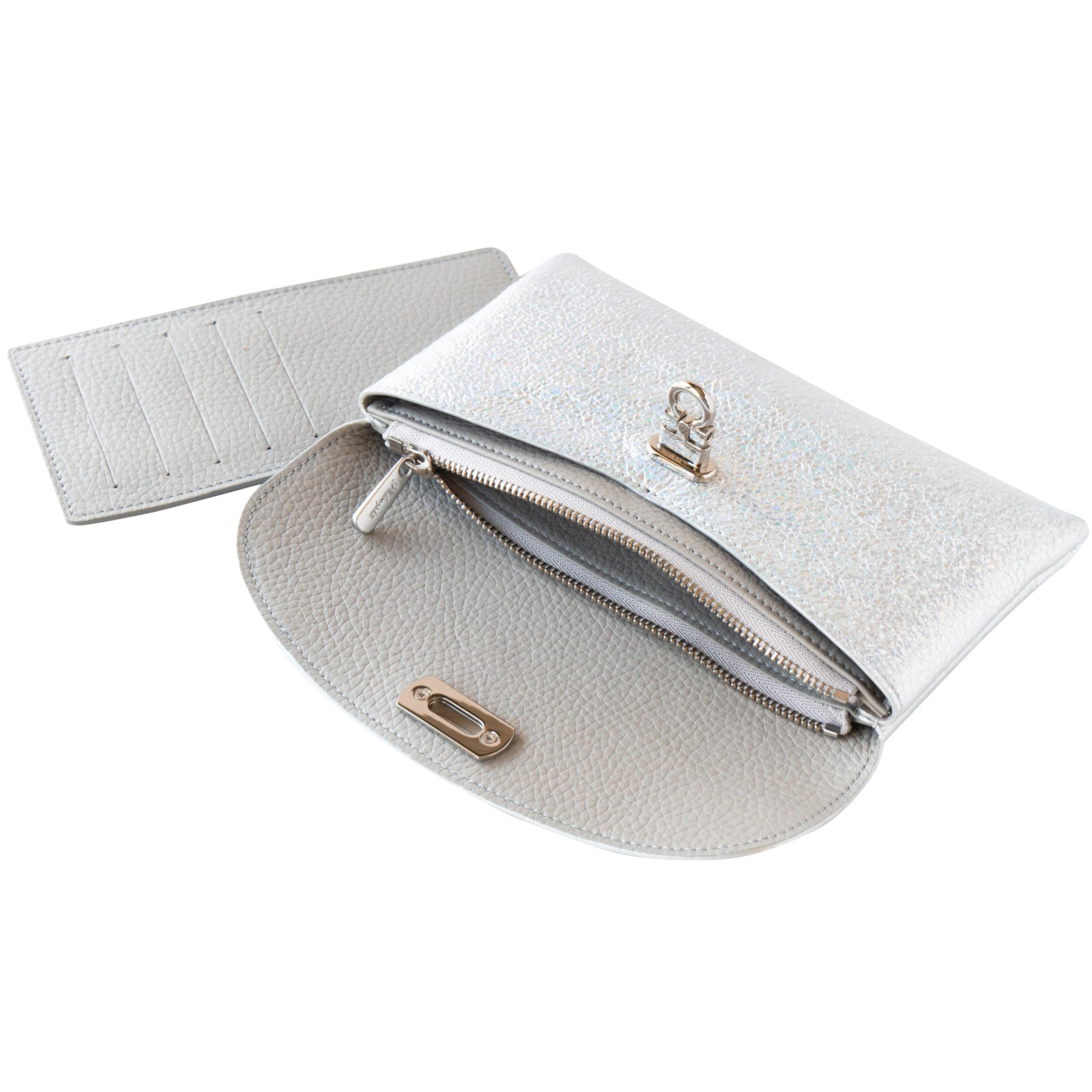 [Resale from 12/1 (Sun)] Flap Wallet Fleur Long (with inner card case and back pocket) Prism Leather / Aurora Silver