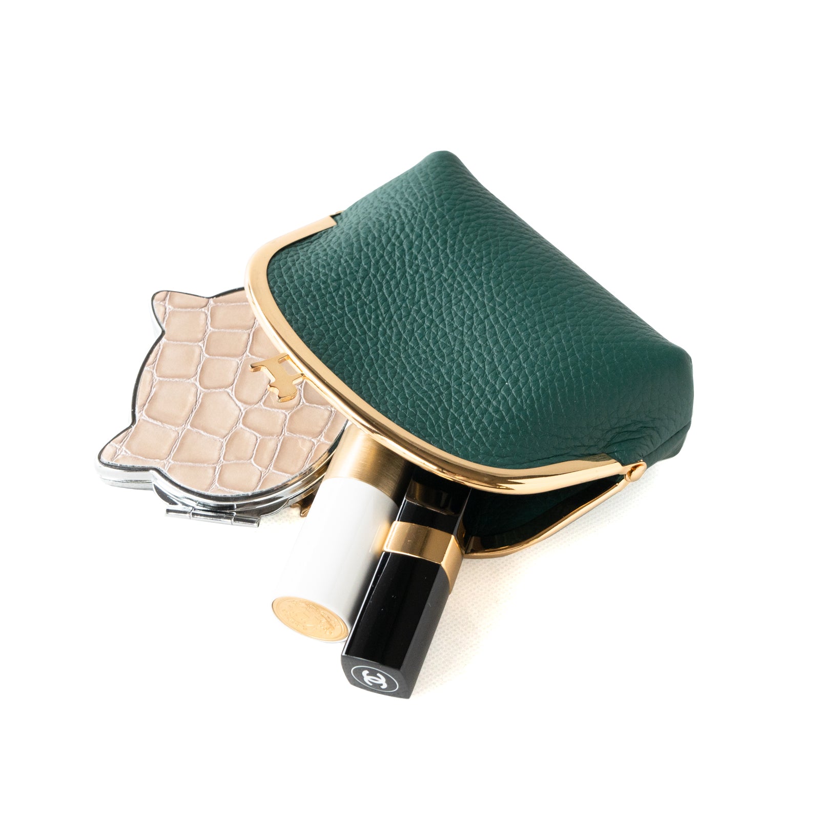 [11/22 (Fri) 1-day only, pre-order sale] [Limited quantity] Nyamaguchi pouch Cuir Mache / Emerald