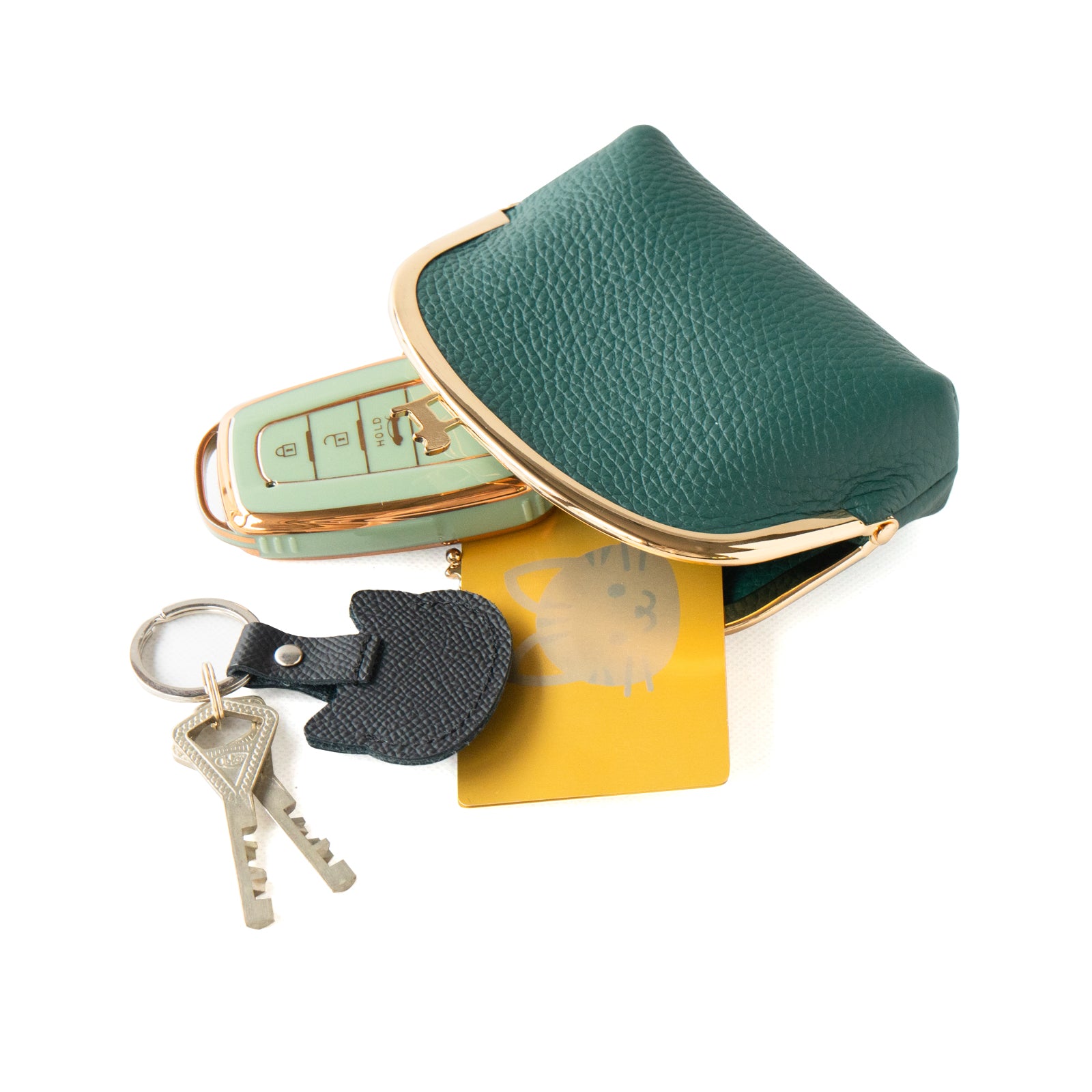 [11/22 (Fri) 1-day only, pre-order sale] [Limited quantity] Nyamaguchi pouch Cuir Mache / Emerald