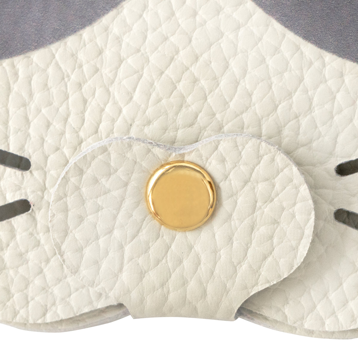 【Made-to-order: 10/23 (Fri) 22:00 - 10/26 (Mon)】 Printed Cat Face Charm / Bicolor (Gray)