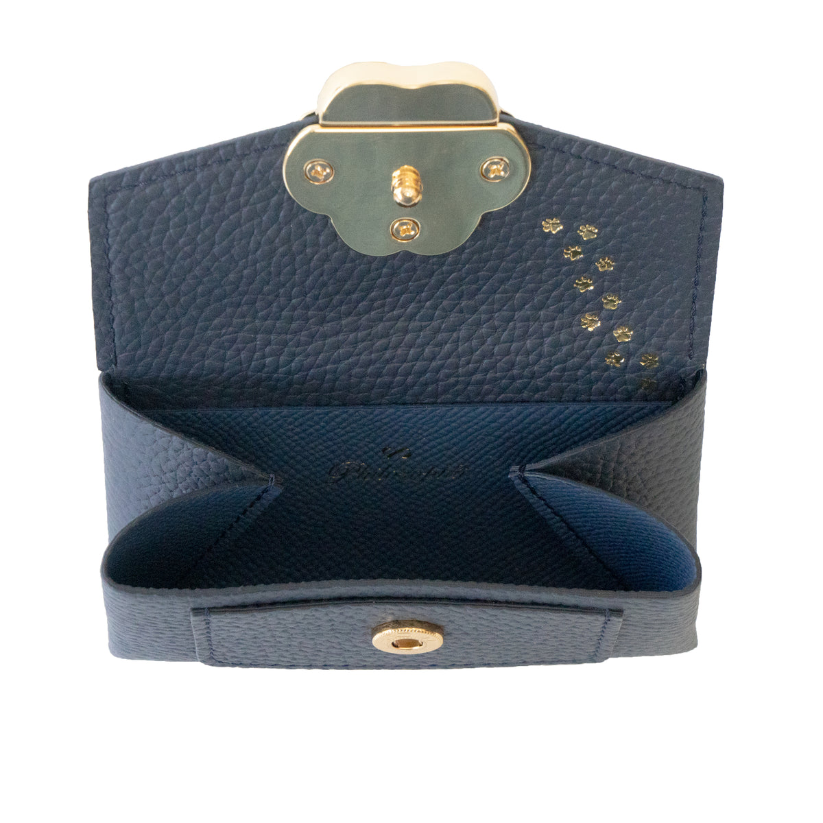 [Made-to-order: 10/23 (Fri) 22:00 – 10/26 (Mon)] Small Multi-case: Meowver Mini Cuir Mâche / Bleu Nuit
