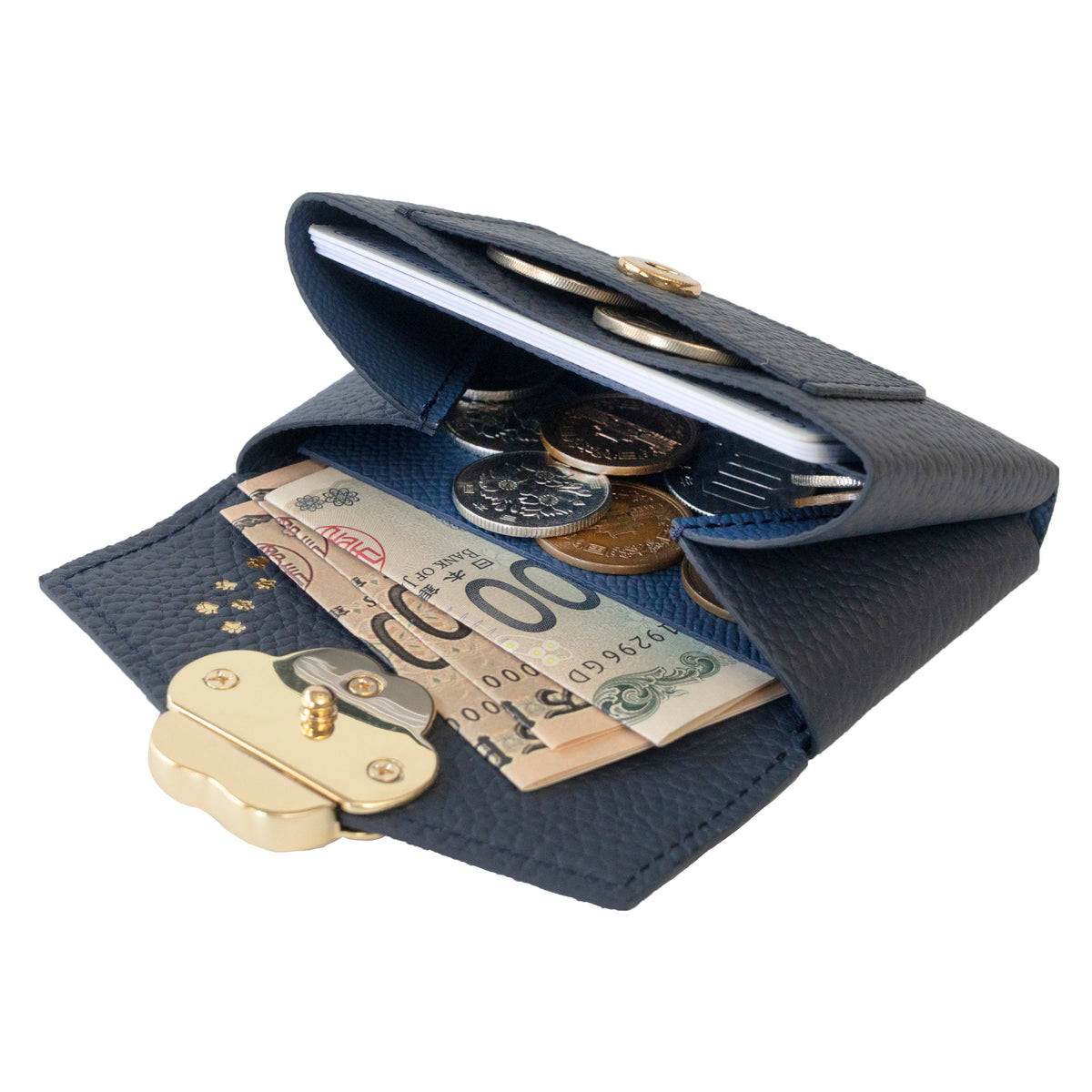 [Made-to-order: 10/23 (Fri) 22:00 – 10/26 (Mon)] Small Multi-case: Meowver Mini Cuir Mâche / Bleu Nuit
