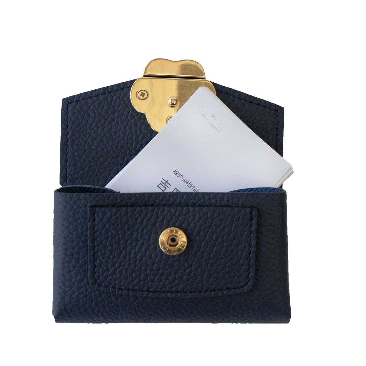 [Made-to-order: 10/23 (Fri) 22:00 – 10/26 (Mon)] Small Multi-case: Meowver Mini Cuir Mâche / Bleu Nuit