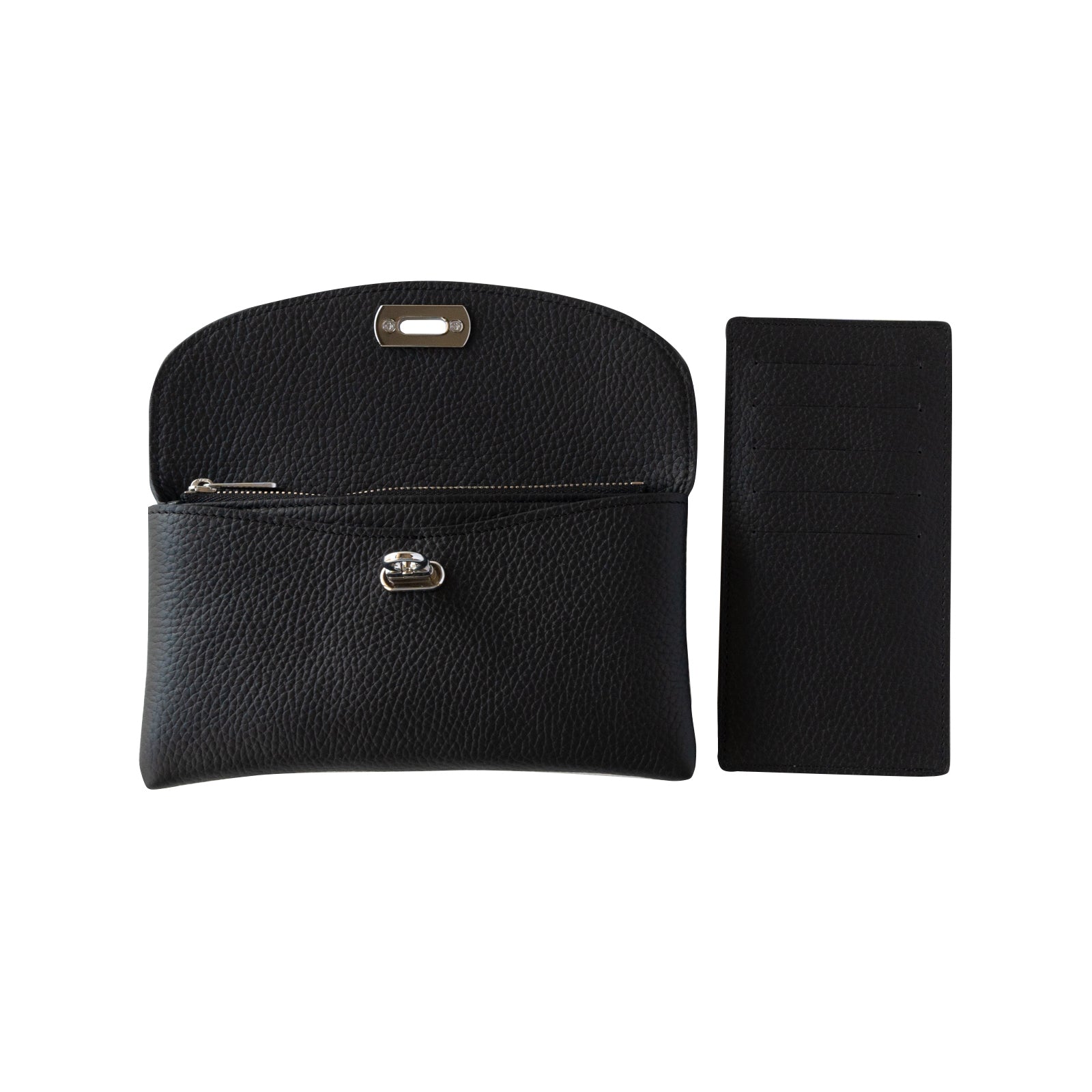 [Limited to 3 days only, available for pre-order from 12/1 (Sun) to 12/3 (Tue)] Flap Wallet Fleur Long (with inner card case and back pocket) Cuir Mache / Black