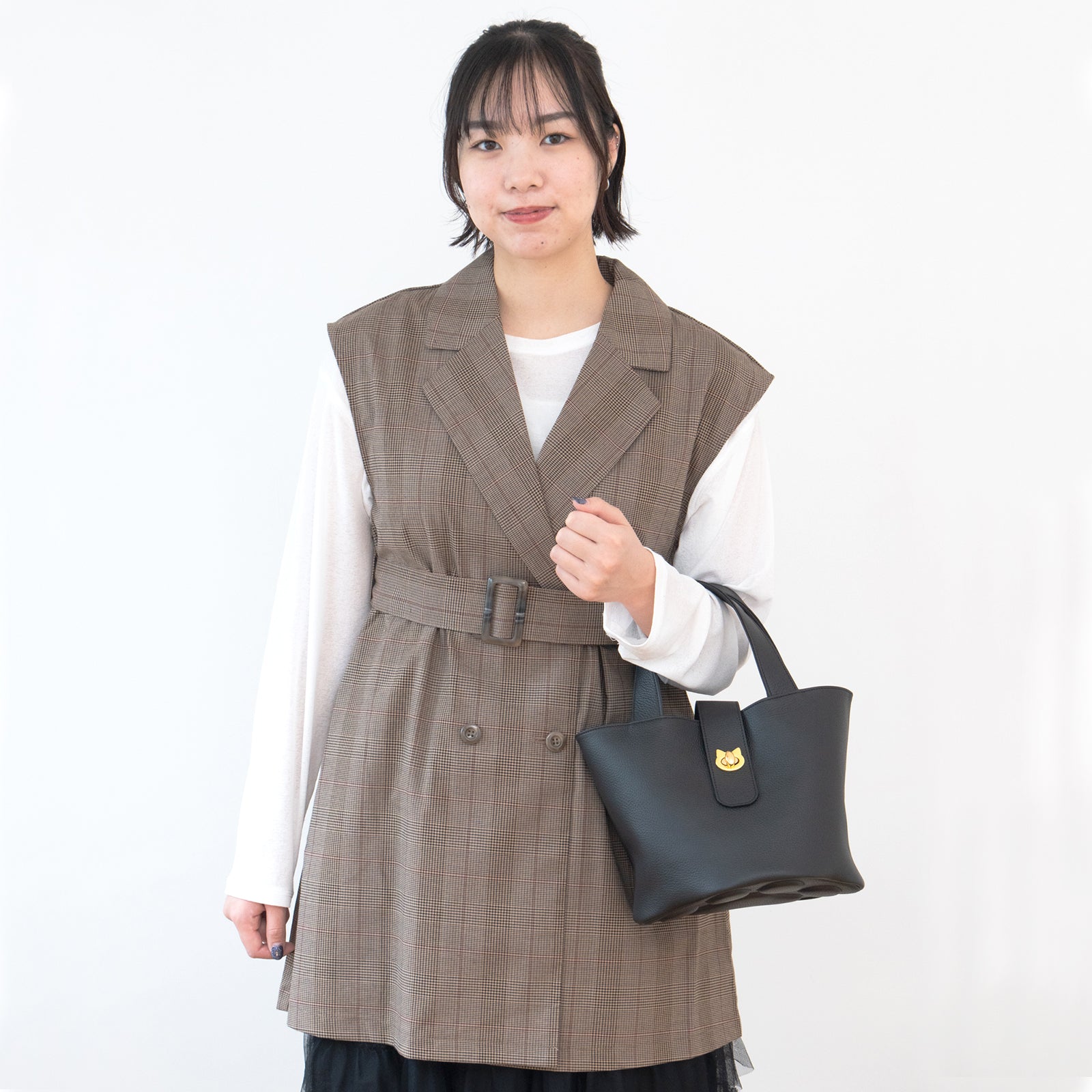 [NEW]バケットバッグ  PAW (パウ)   キュイール・マッシュ / ブラック [選べる金具]