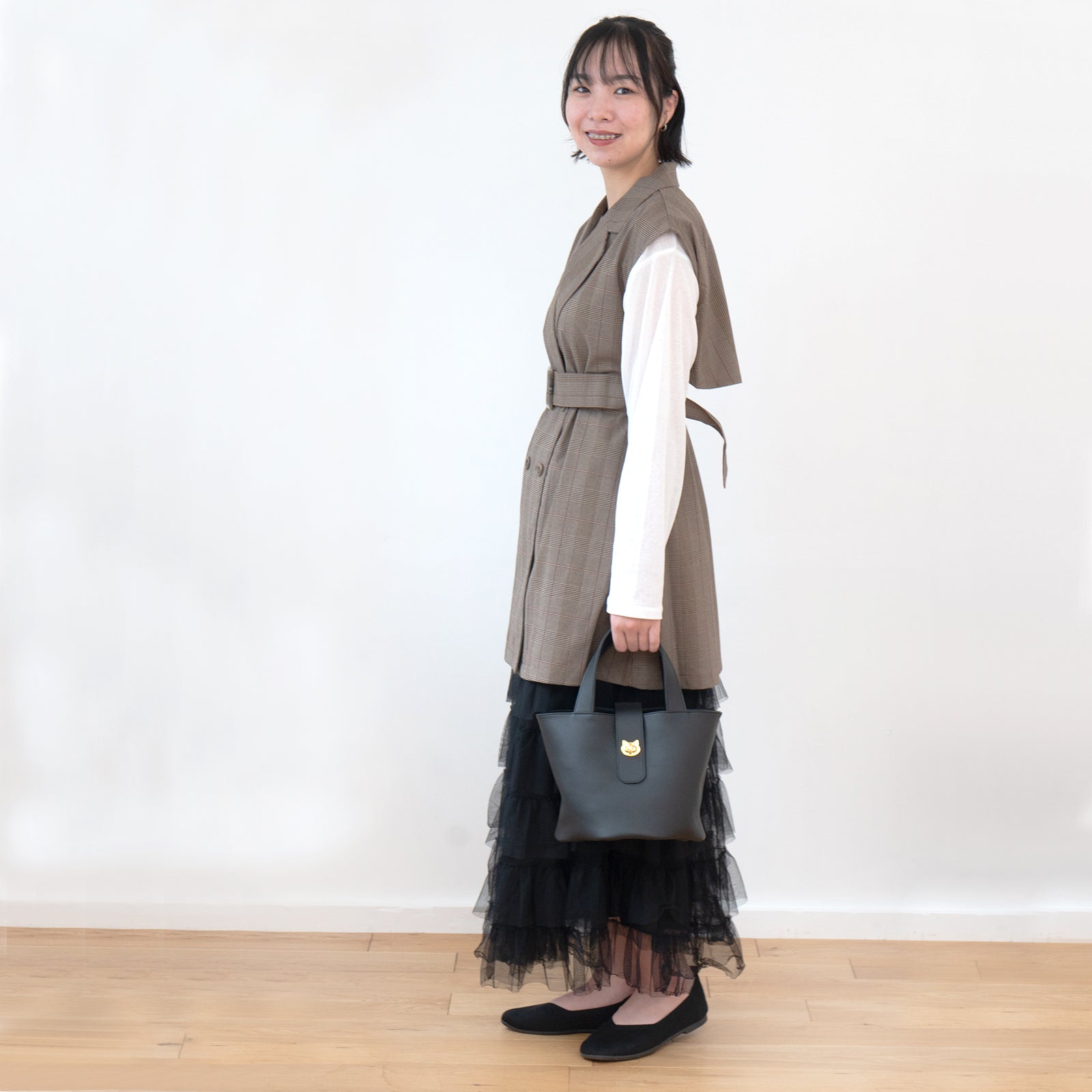 [NEW]バケットバッグ  PAW (パウ)   キュイール・マッシュ / ブラック [選べる金具]