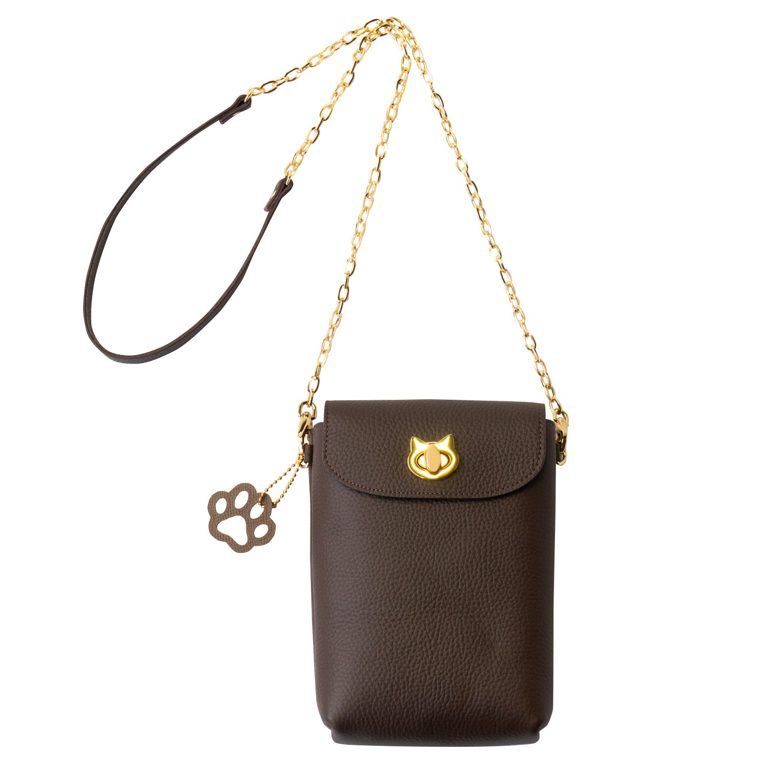 フルーニャスマホポシェット   キュイール・マッシュ  /  チョコ