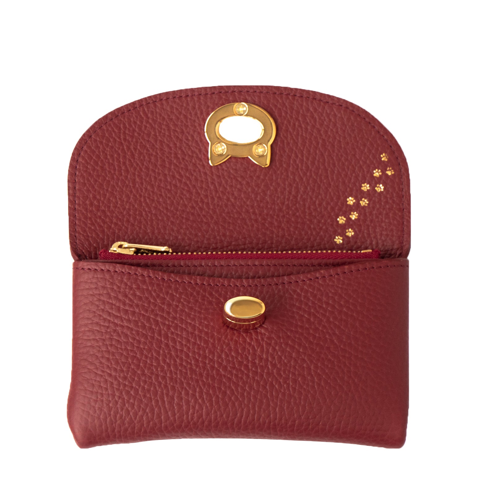 フラップウォレット・フルーニャ ミディアム　キュイール・マッシュ / ボルドー