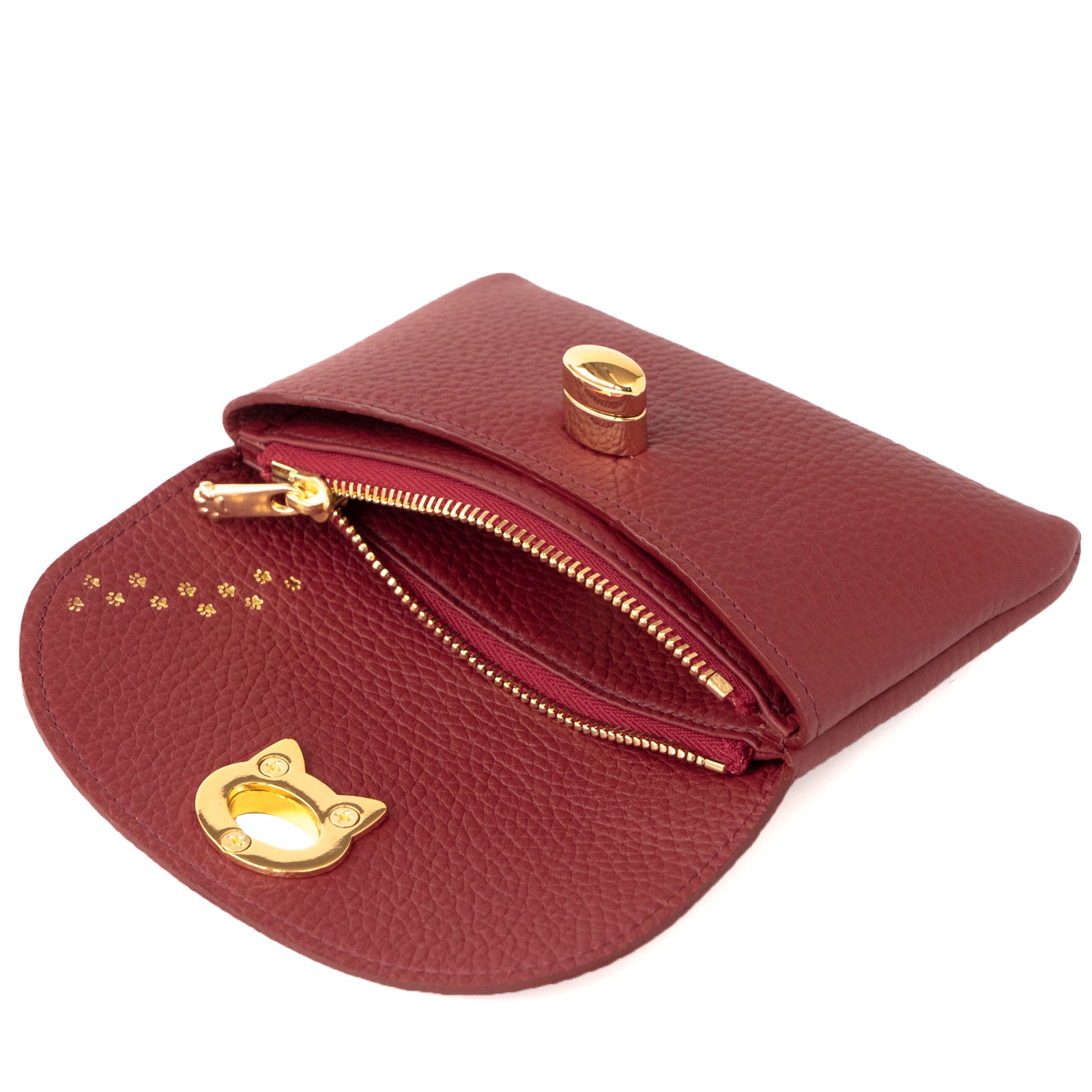 フラップウォレット・フルーニャ ミディアム　キュイール・マッシュ / ボルドー