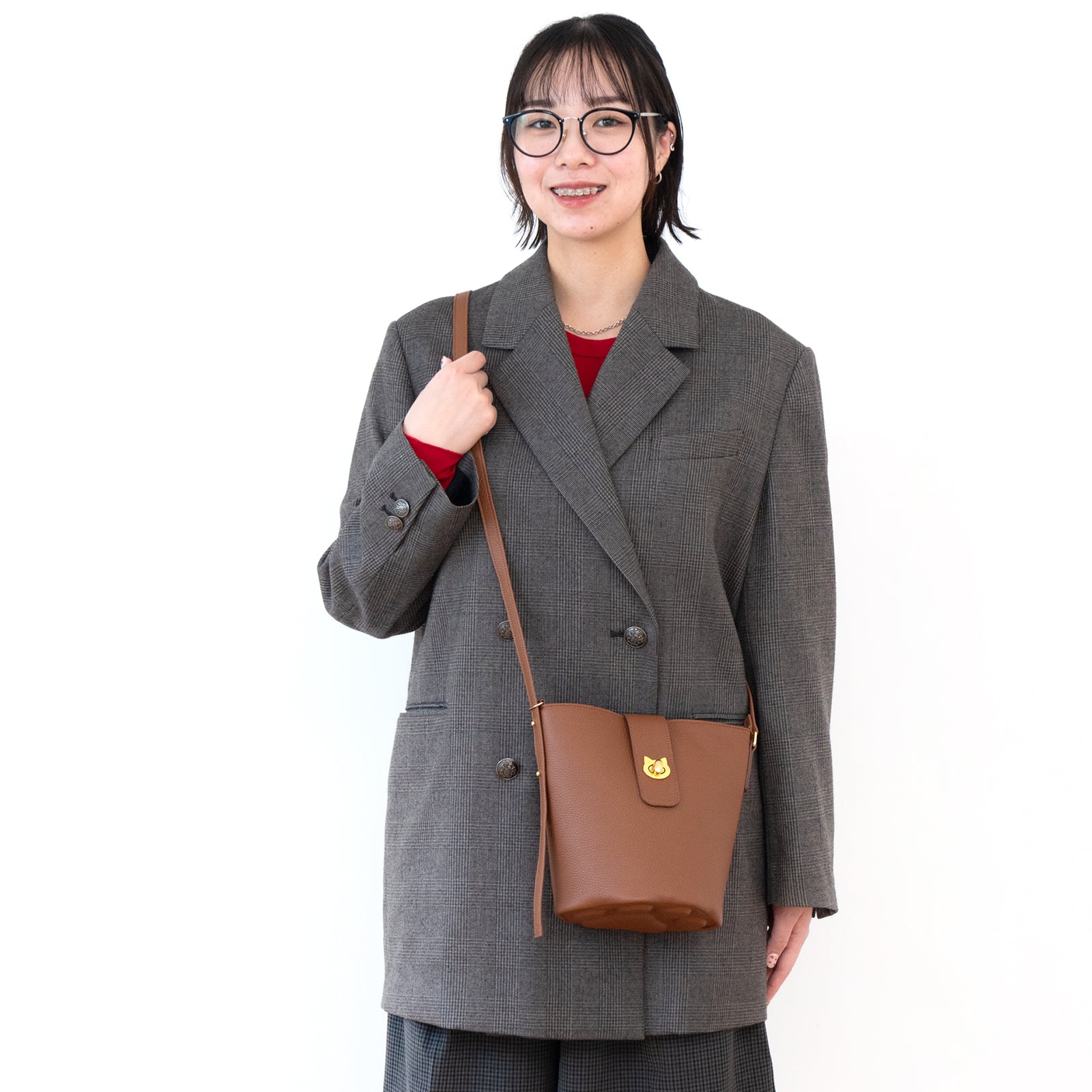 ショルダーバッグ  PAW (パウ)   キュイール・マッシュ / キャメル