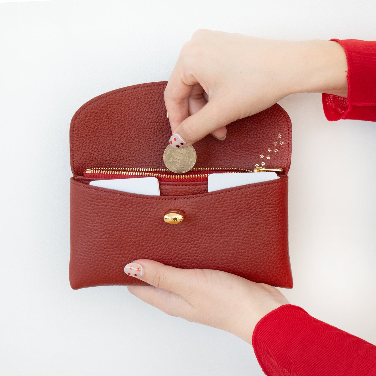 フラップウォレット・フルーニャ ロング    キュイール・マッシュ / ボルドー