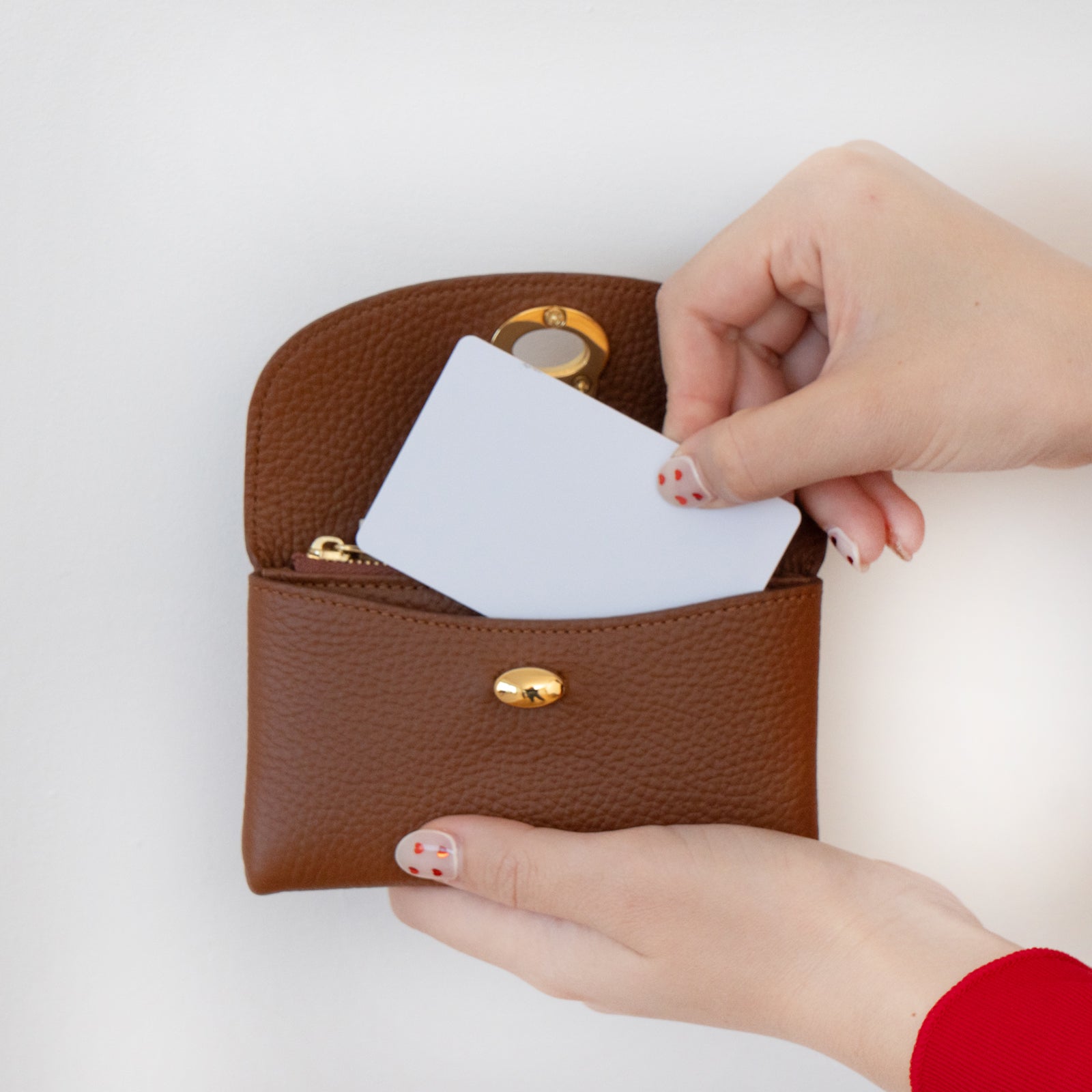 フラップウォレット・フルーニャ ミディアム　キュイール・マッシュ / キャメル