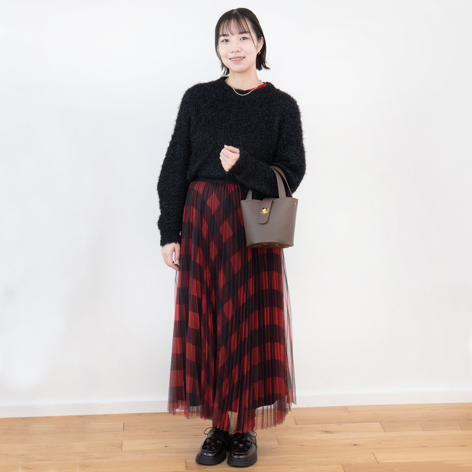 PAW Cuir Mache Mini Bag with Chain Shoulder Strap / Chocolate 