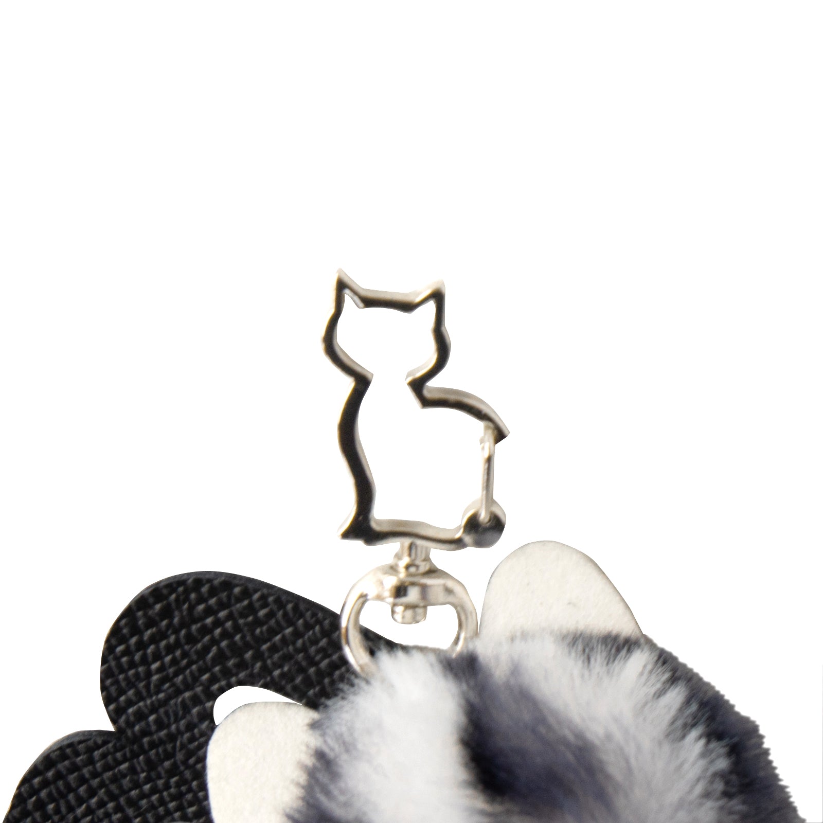 [12/21 (Sat) ~ 12/23 (Mon) 3-day limited time order sale] Fluffy initial meow holder / black