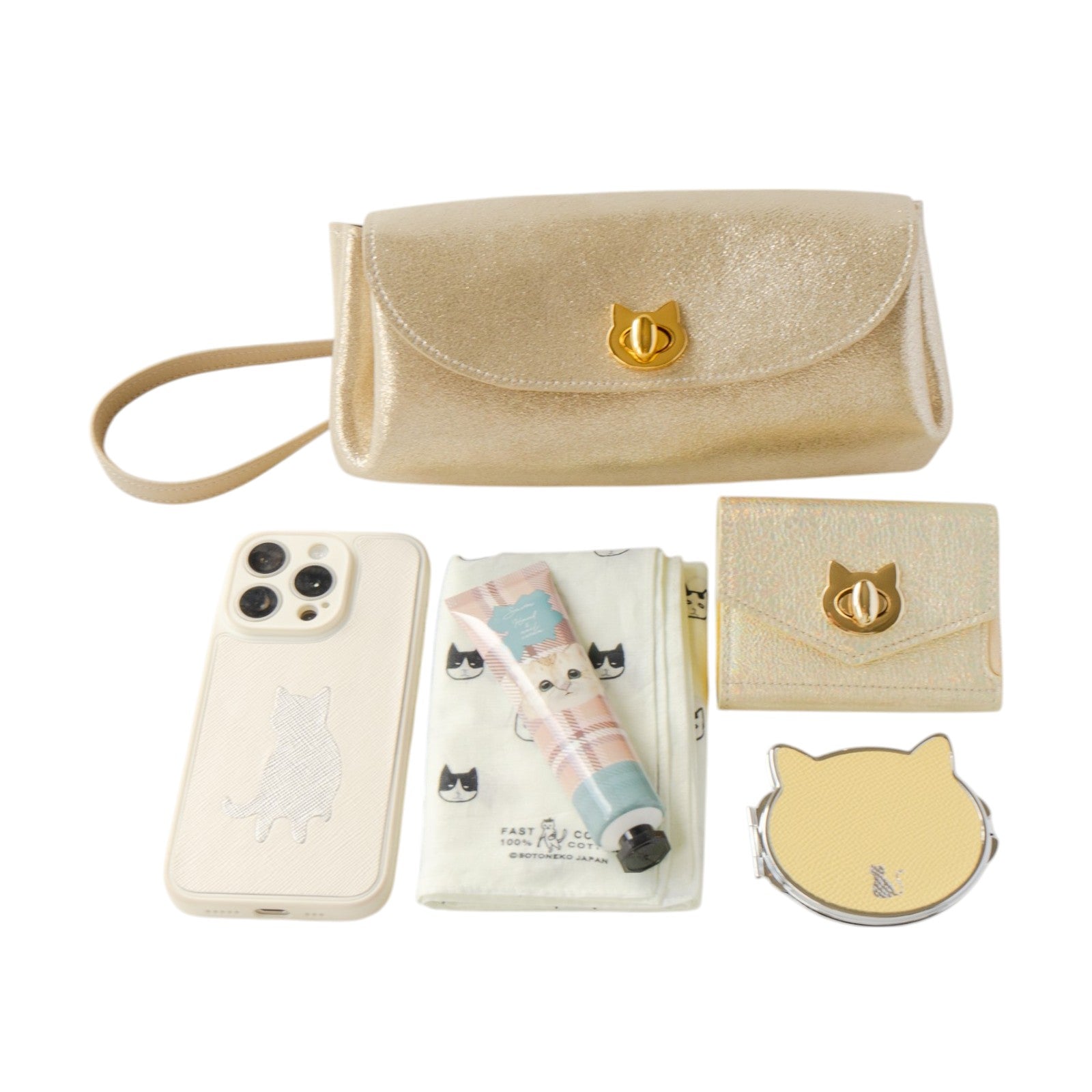 [1/1 (Wed) ~ 1/3 (Fri) 3-day limited time sale] Sparkling Shell Pochette CAT / Gold