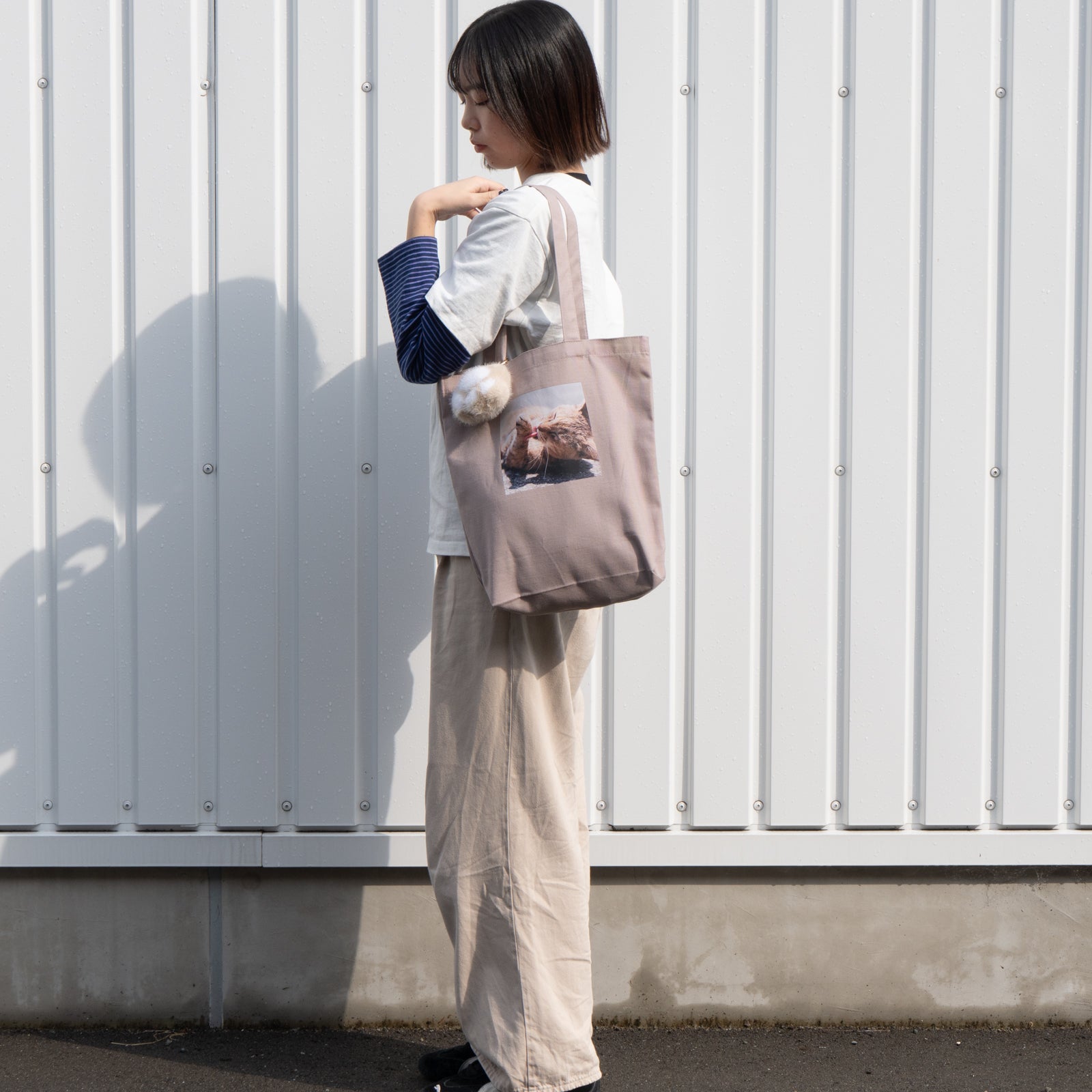 うちのこPHOTOトートバッグ・M  / グレージュ