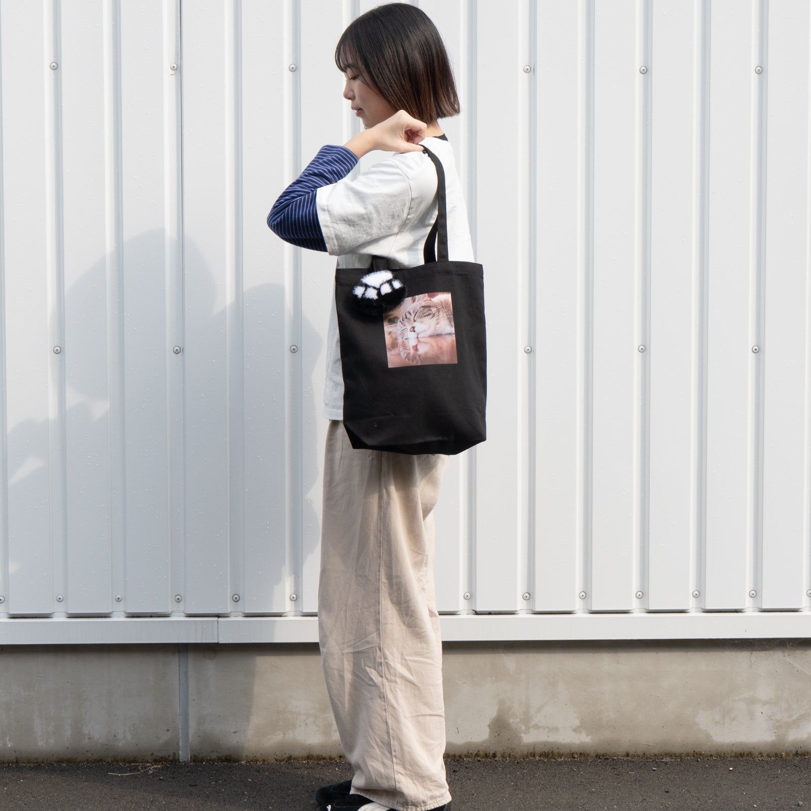 うちのこPHOTOトートバッグ・M  /ブラック