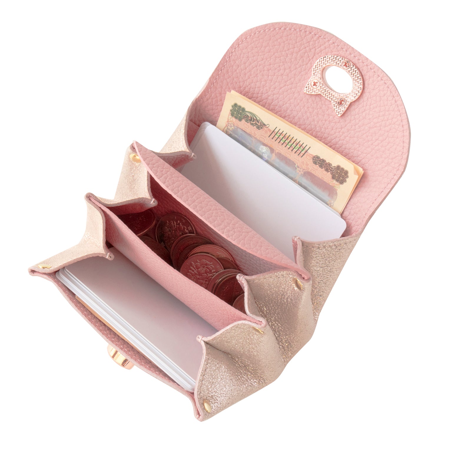 [1/1 (Wed) ~ 1/3 (Fri) 3-day limited time only, pre-order sales] Sparkling Shell Wallet CAT / Rose Gold