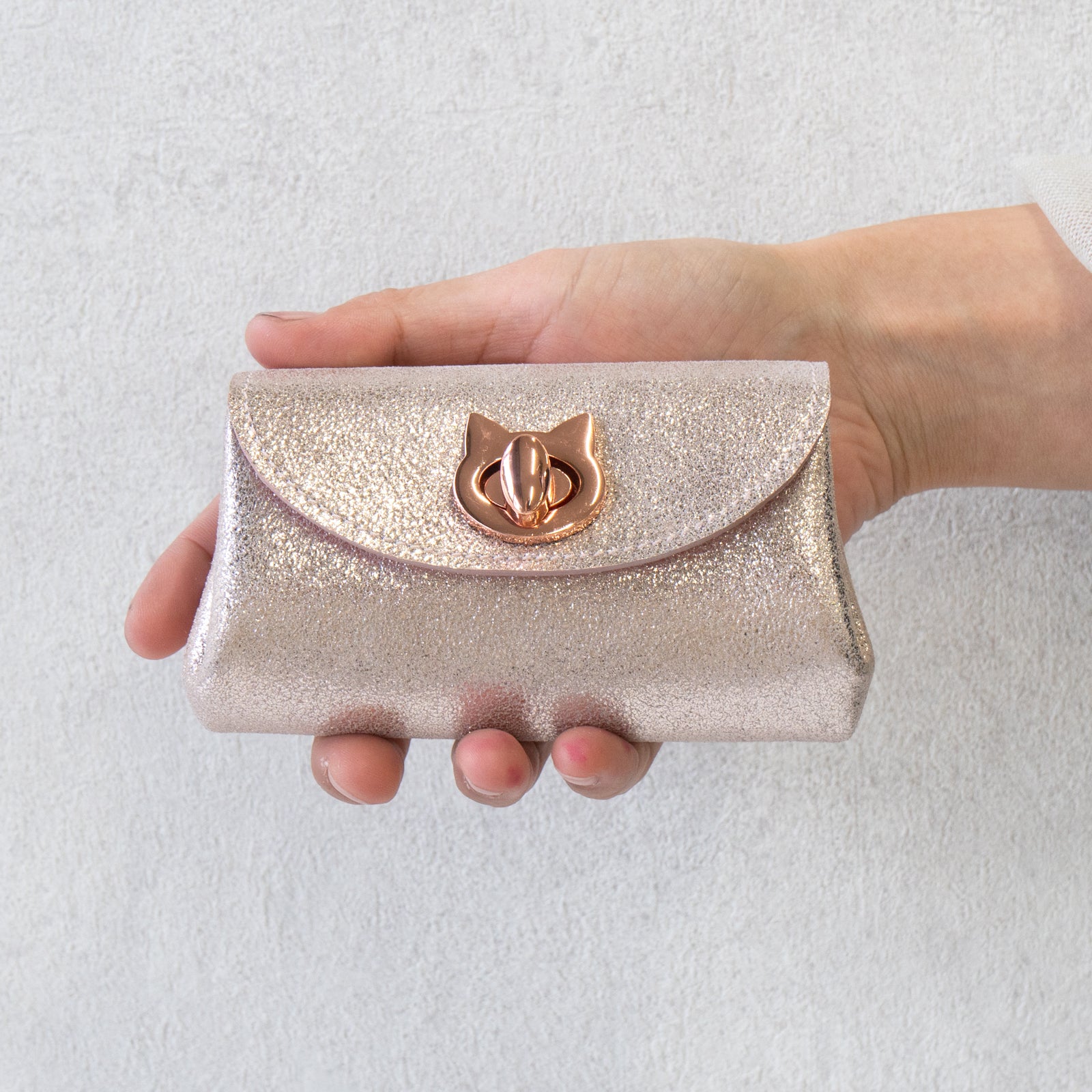 [1/1 (Wed) ~ 1/3 (Fri) 3-day limited time only, pre-order sales] Sparkling Shell Wallet CAT / Rose Gold