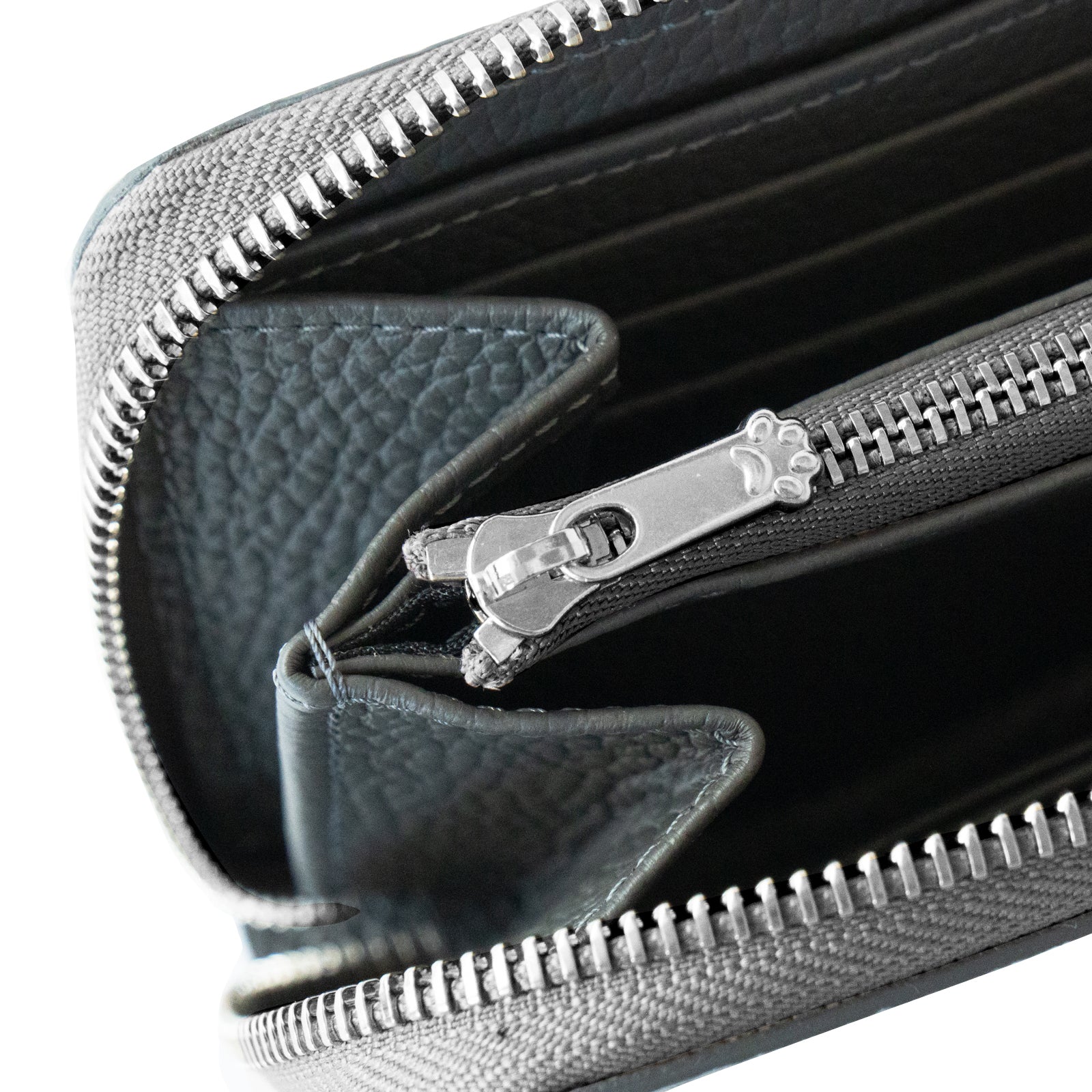 【12/7(日)22:00～ 26時間限定販売】【数量限定】PAWラウンドファスナー長財布   キュイール・マッシュ  /  グラファイト