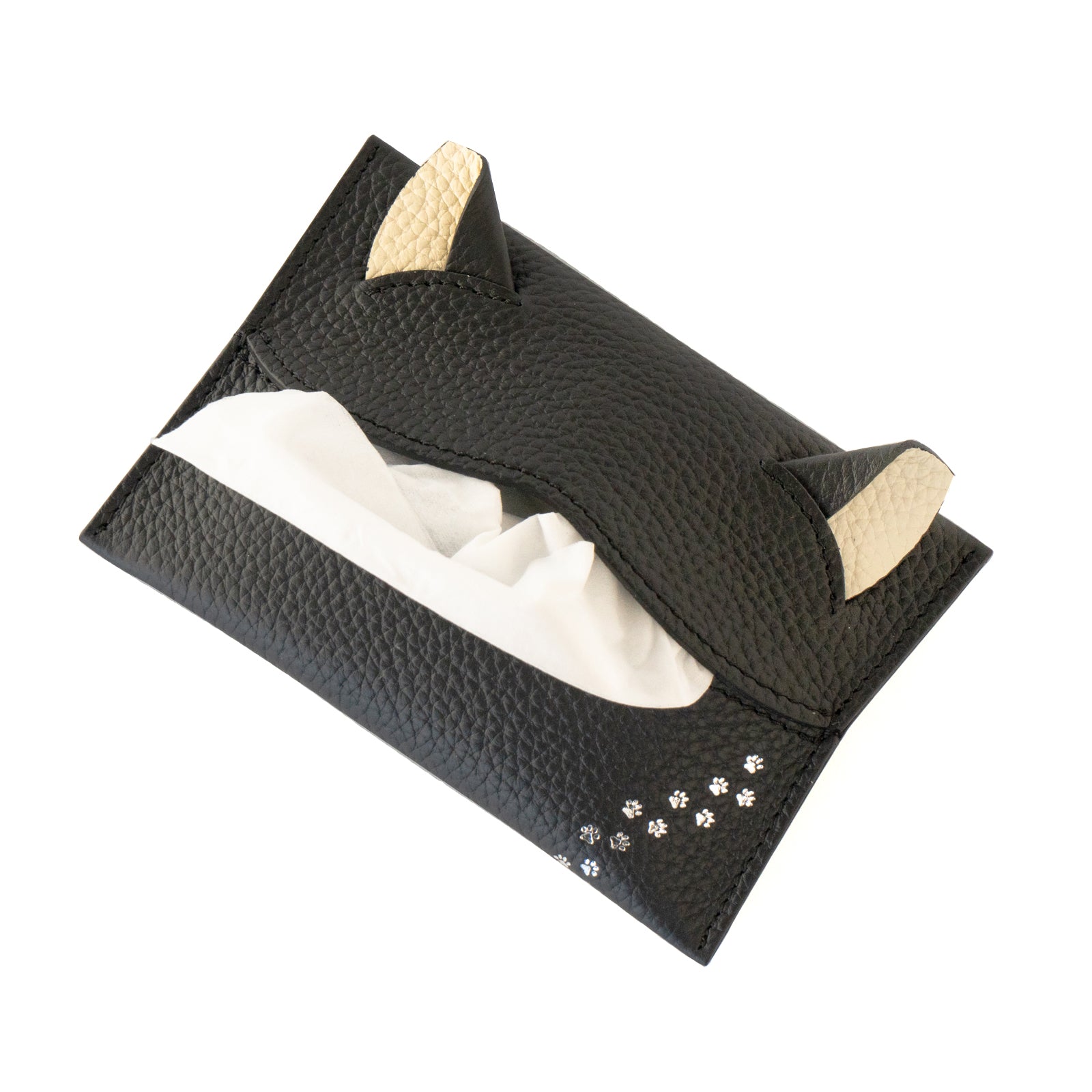 [復刻] ねこポケットティッシュケース 　キュイール・マッシュ  /  ブラック