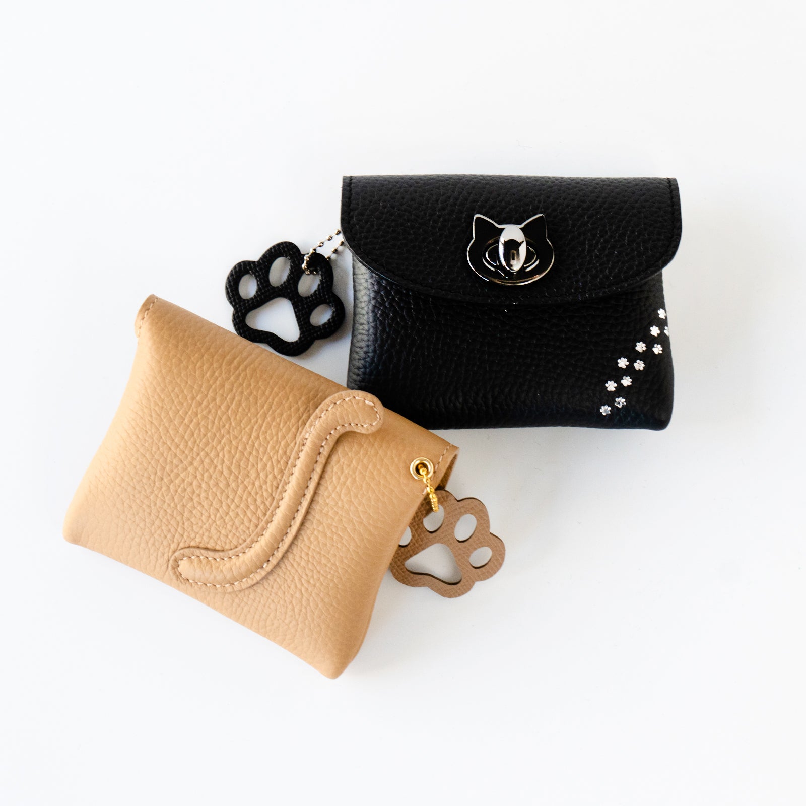 [復刻] フルーニャ スクエアポーチ　キュイール・マッシュ  /  ブラック