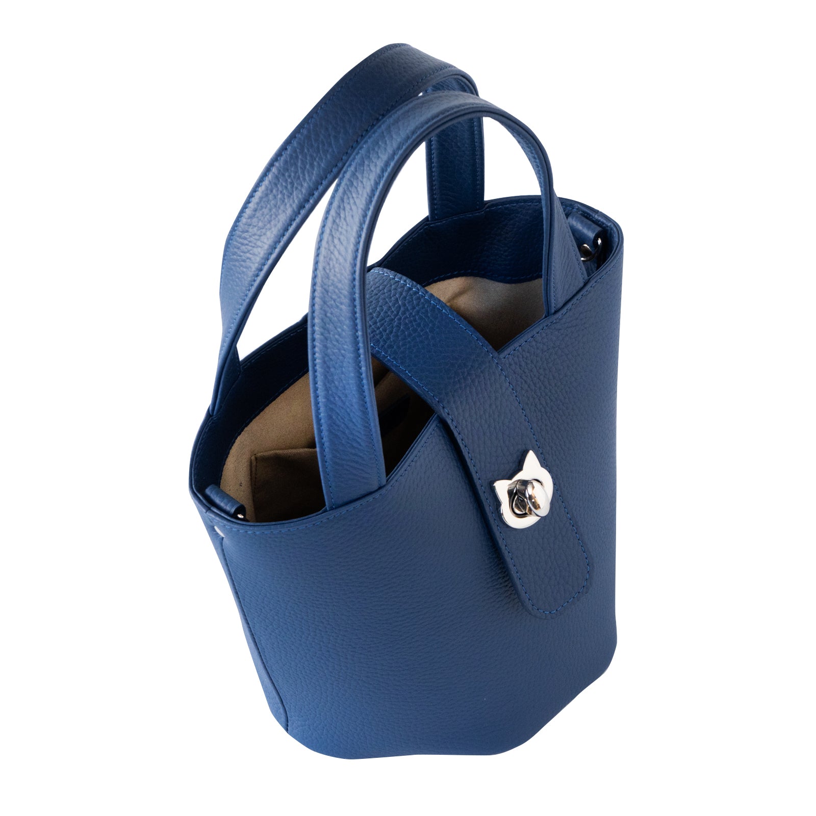 チェーンショルダー付きミニバッグ・PAW  (パウ)   キュイール・マッシュ  / ロイヤルブルー