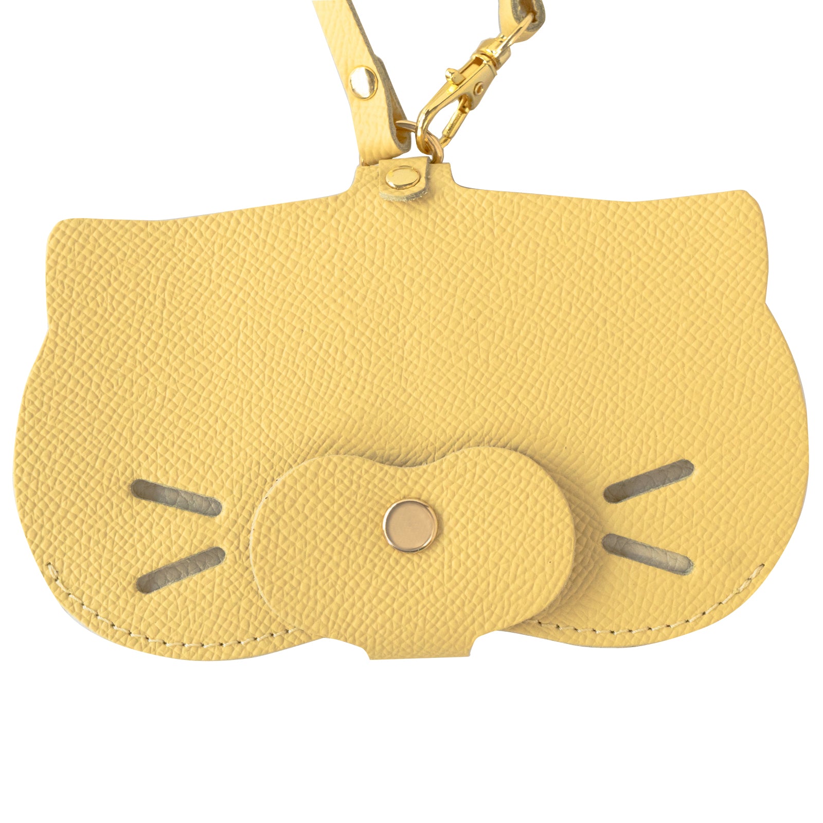 にゃんフェイス めがねケース   キュイール・ミネルバ  /  カナリア