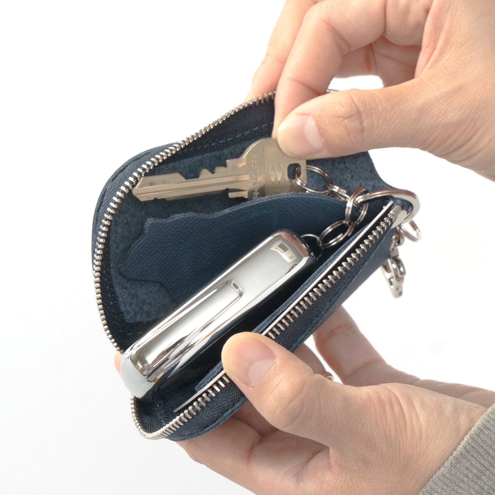 スマートキーケース　キュイール・ミネルバ  /  ブルーフランス