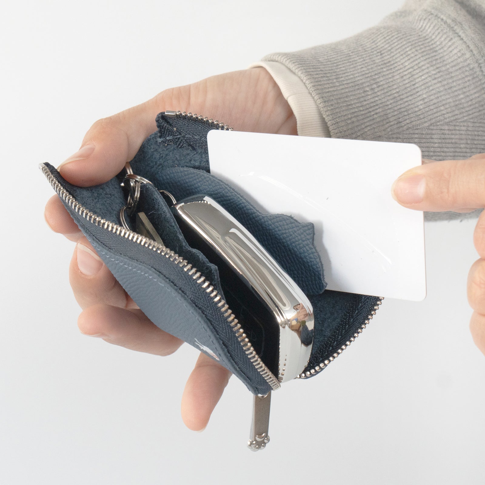 スマートキーケース　キュイール・ミネルバ  /  ブルーフランス